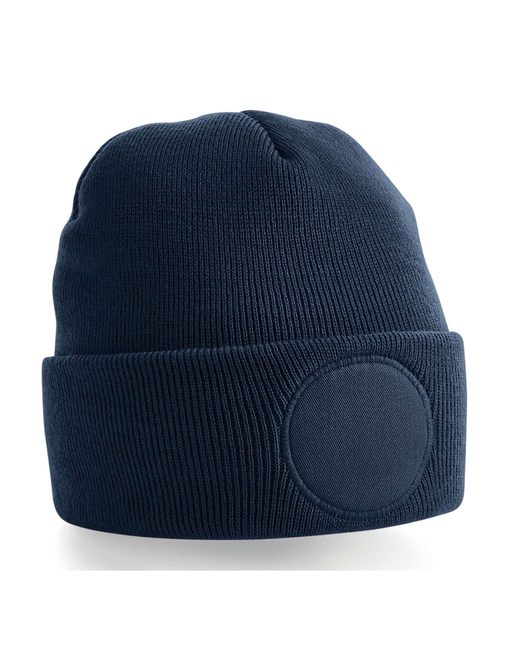 B446 Circular Patch Beanie French Navy