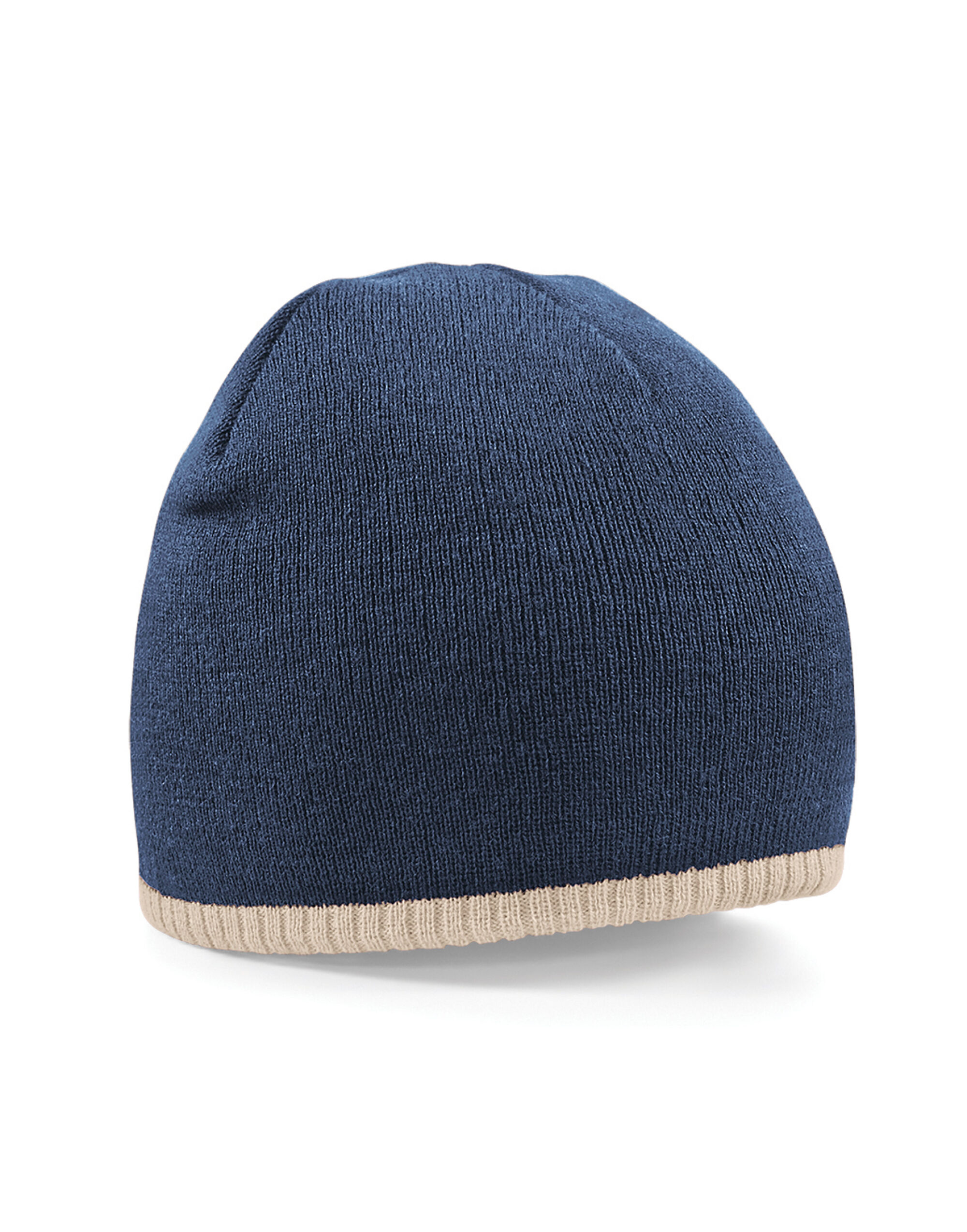 B44C Two-Tone Pull On Beanie French Navy/Stone