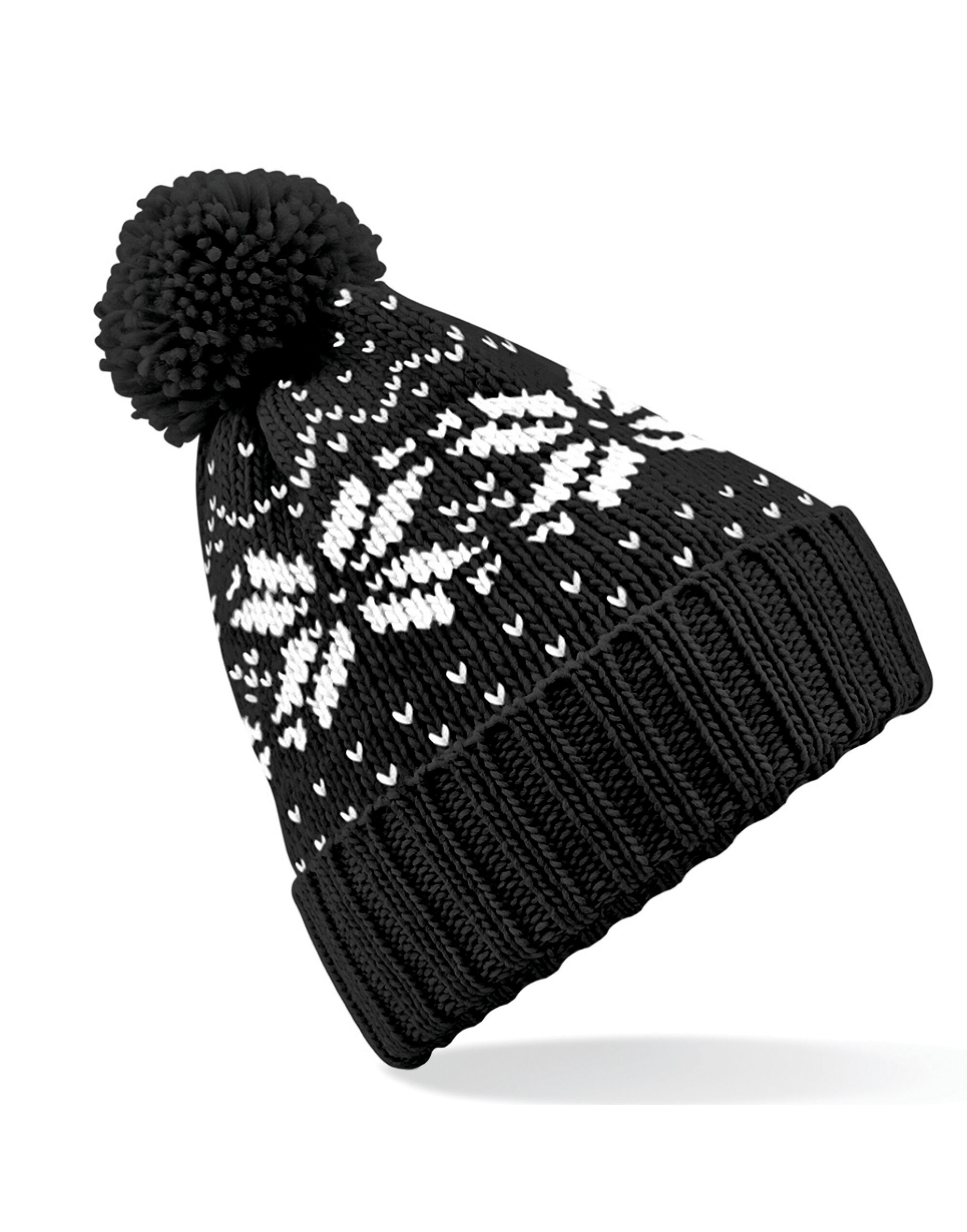 B456 Fair Isle Snowstar® Beanie Black/White