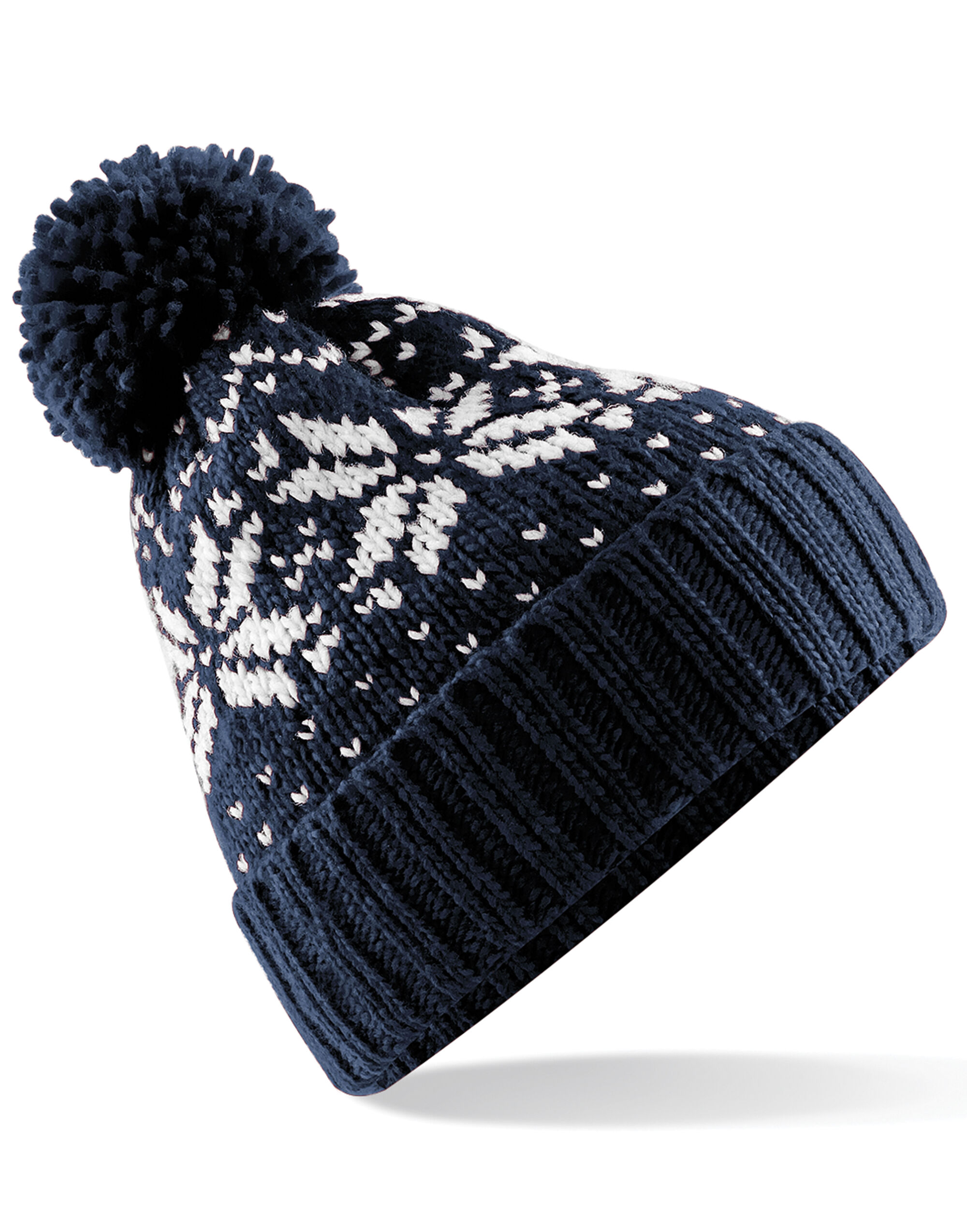 B456 Fair Isle Snowstar® Beanie French Navy/White
