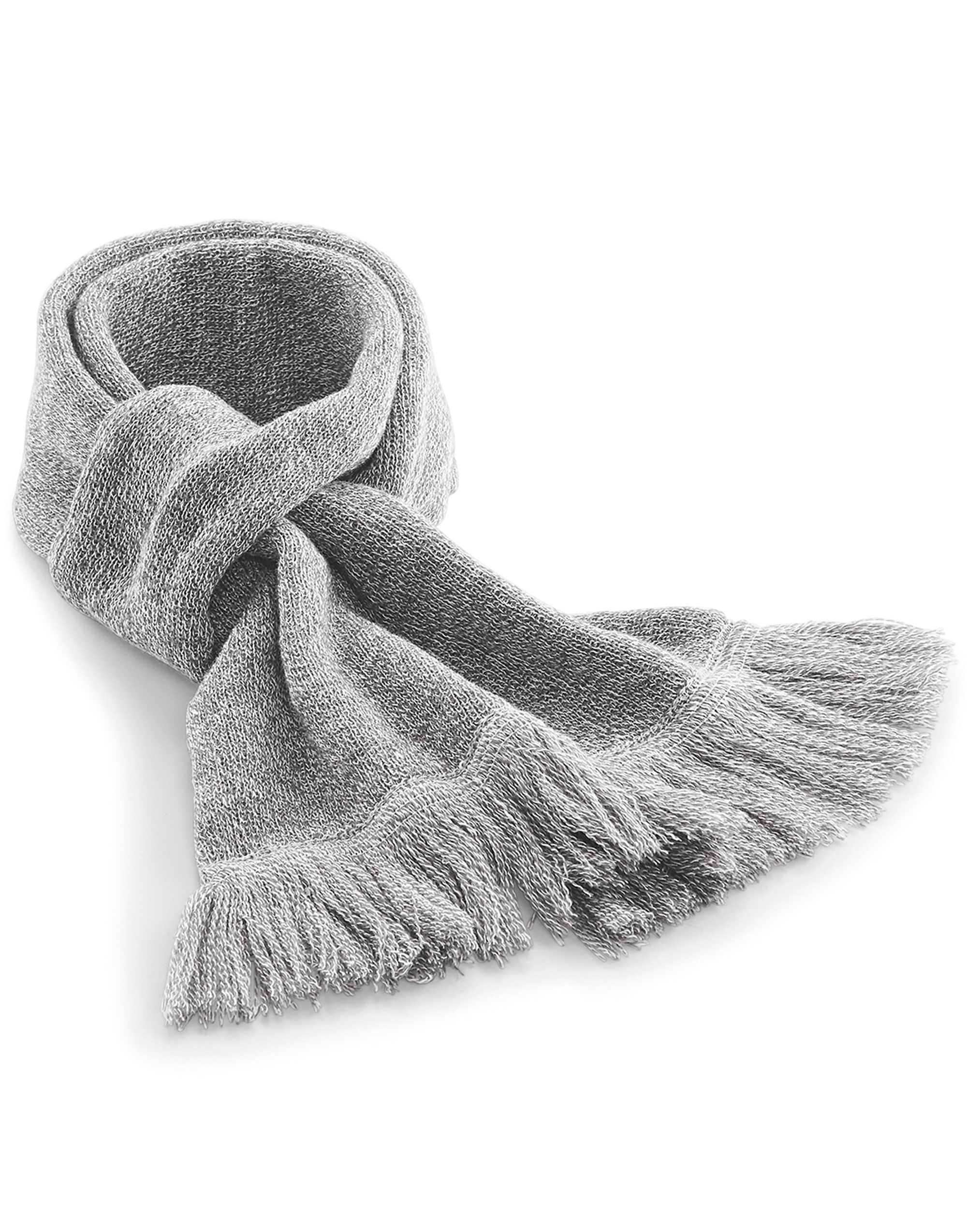 B470 Classic Knitted Scarf Heather Grey