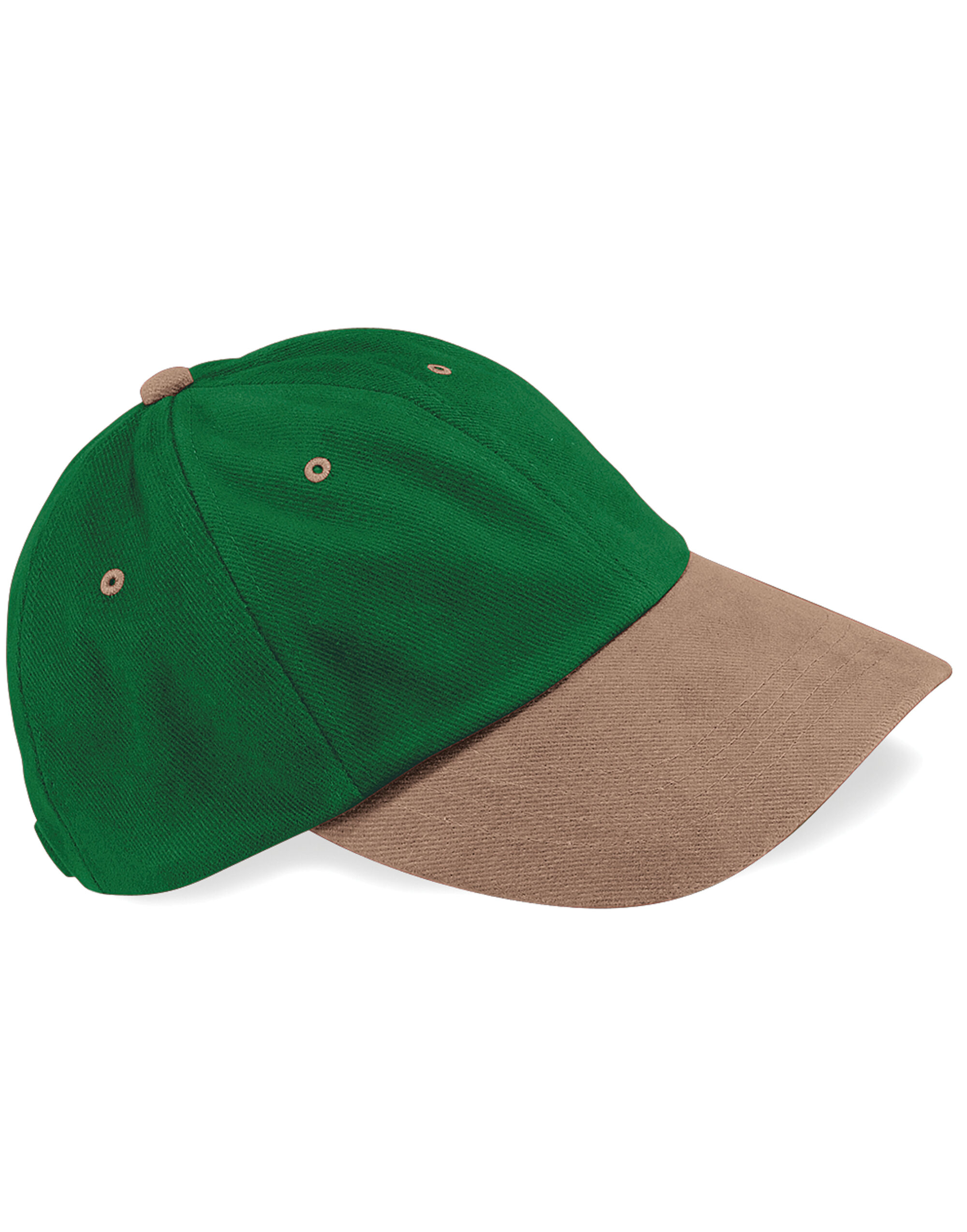 B57 Low Profile Heavy Brushed Cotton Cap Forest Green/ Taupe