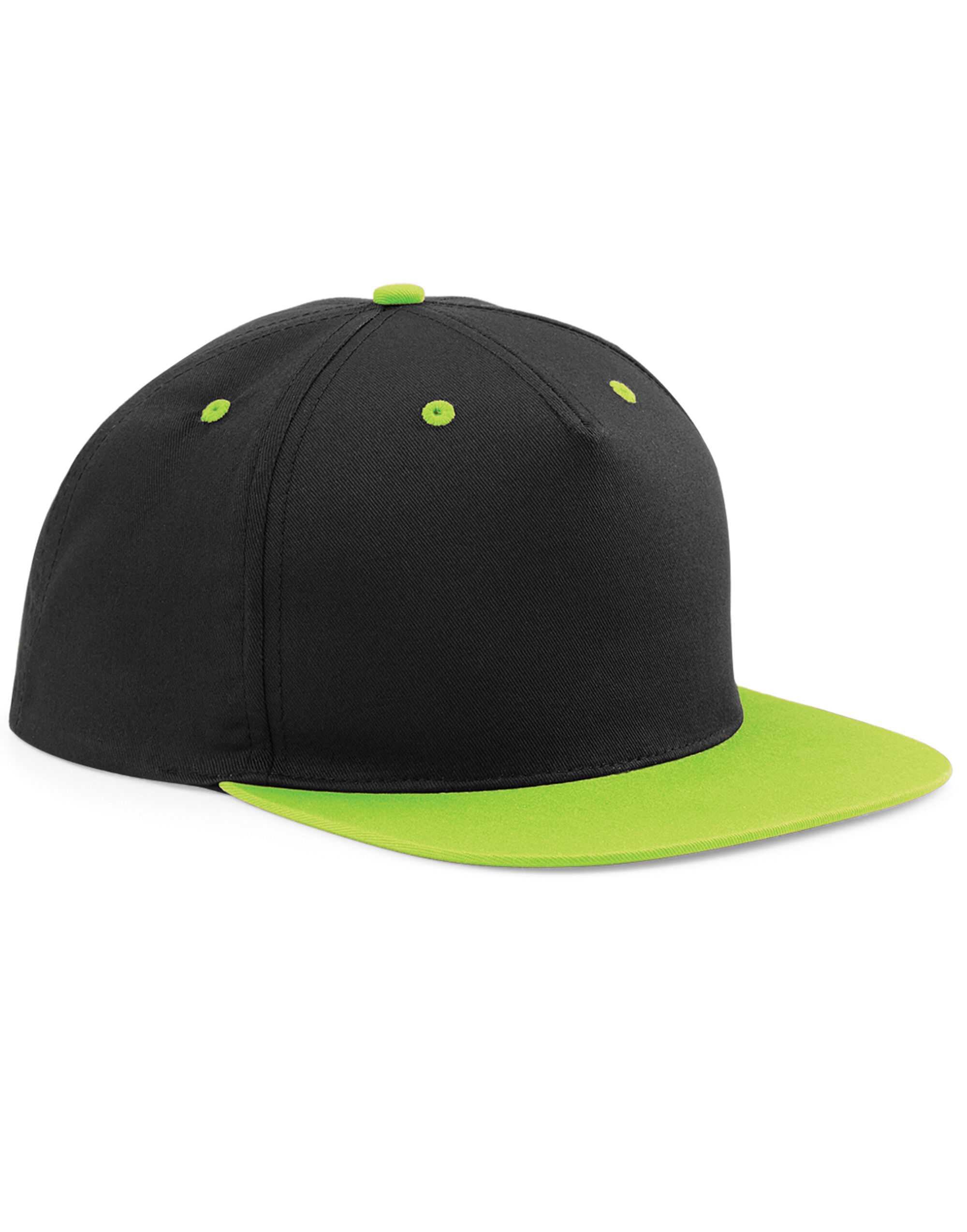 B610C 5 Panel Contrast Snapback Black/Lime Green