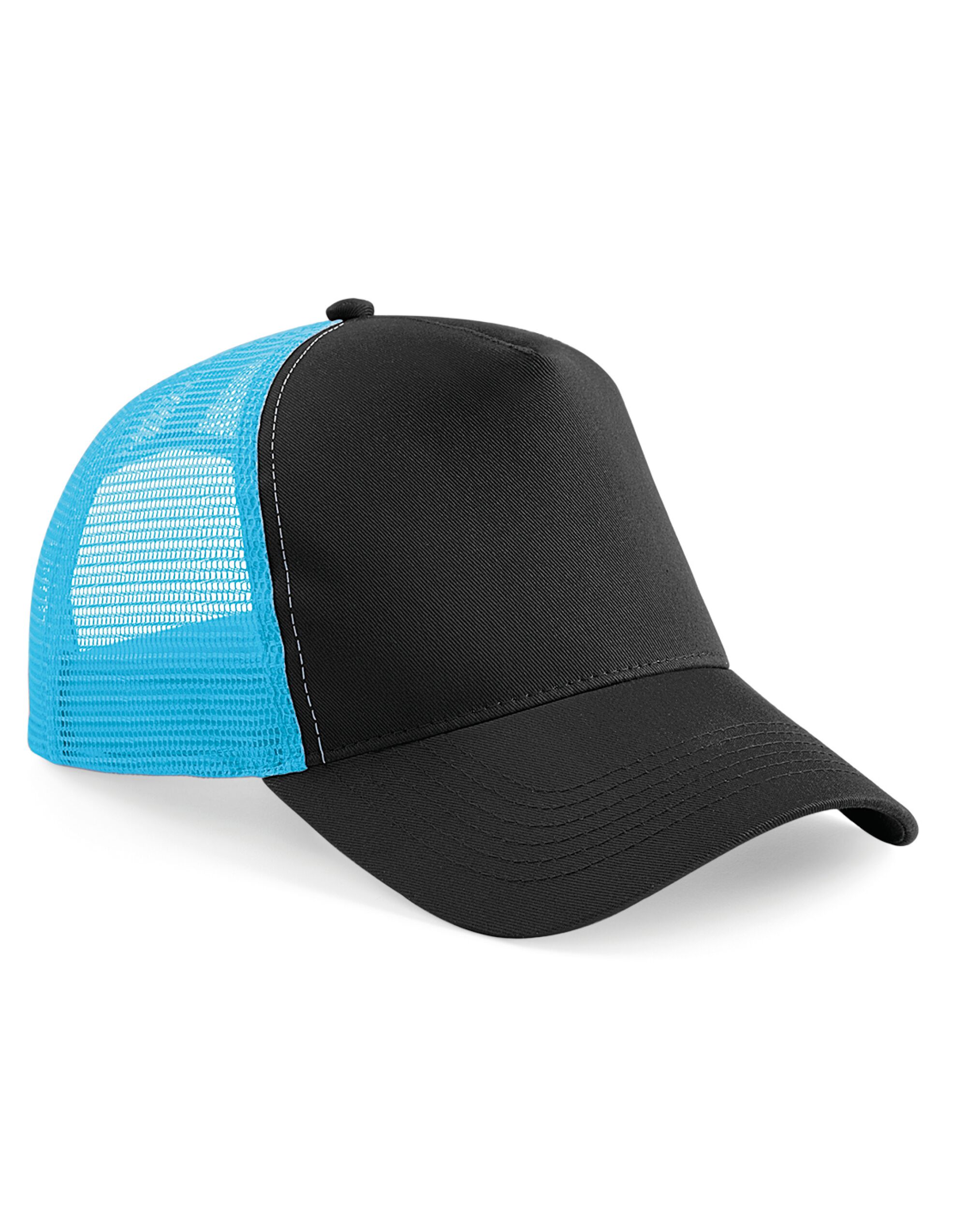 B640 Snapback Trucker Black/ Surf Blue