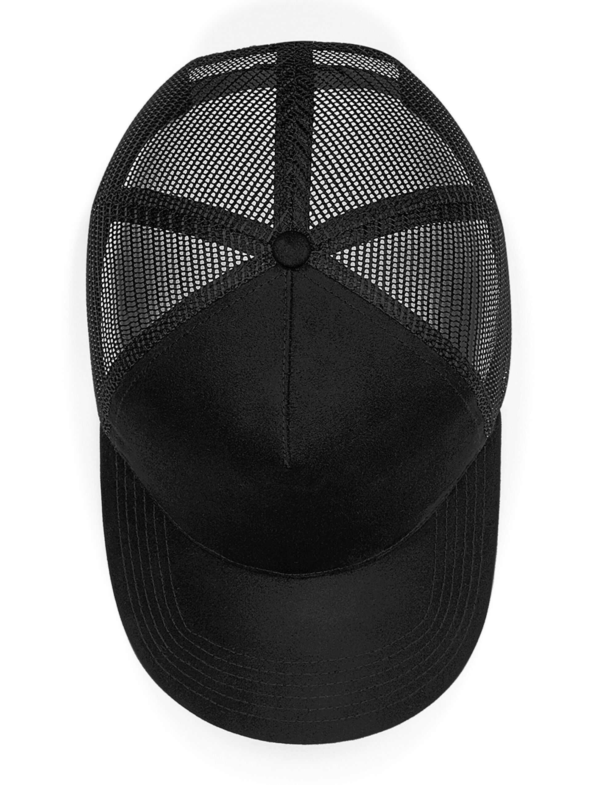 B643 Suede Snapback Trucker Black