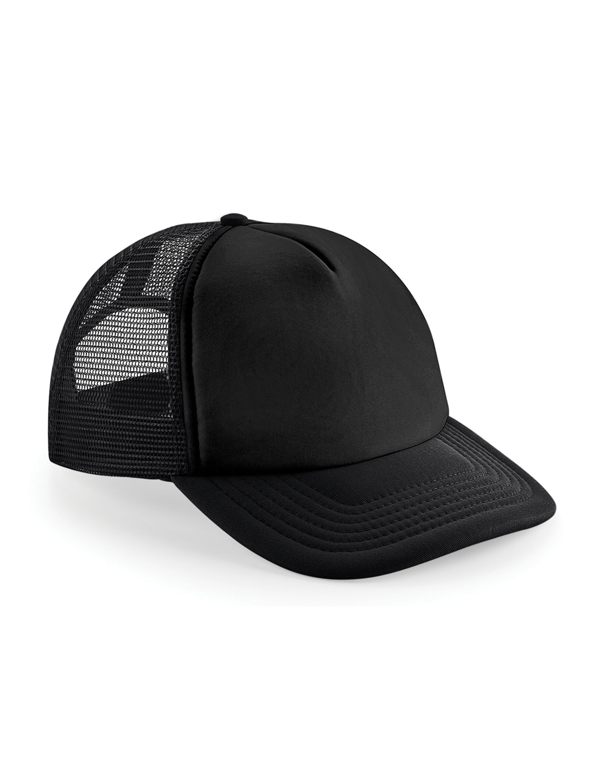 B645 Vintage Snapback Trucker Black/Black