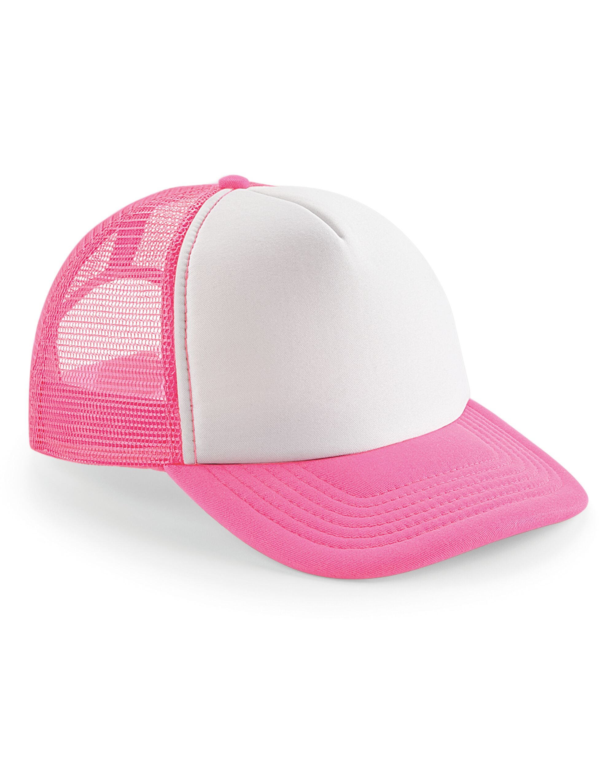 B645 Vintage Snapback Trucker Flourescent Pink/ White