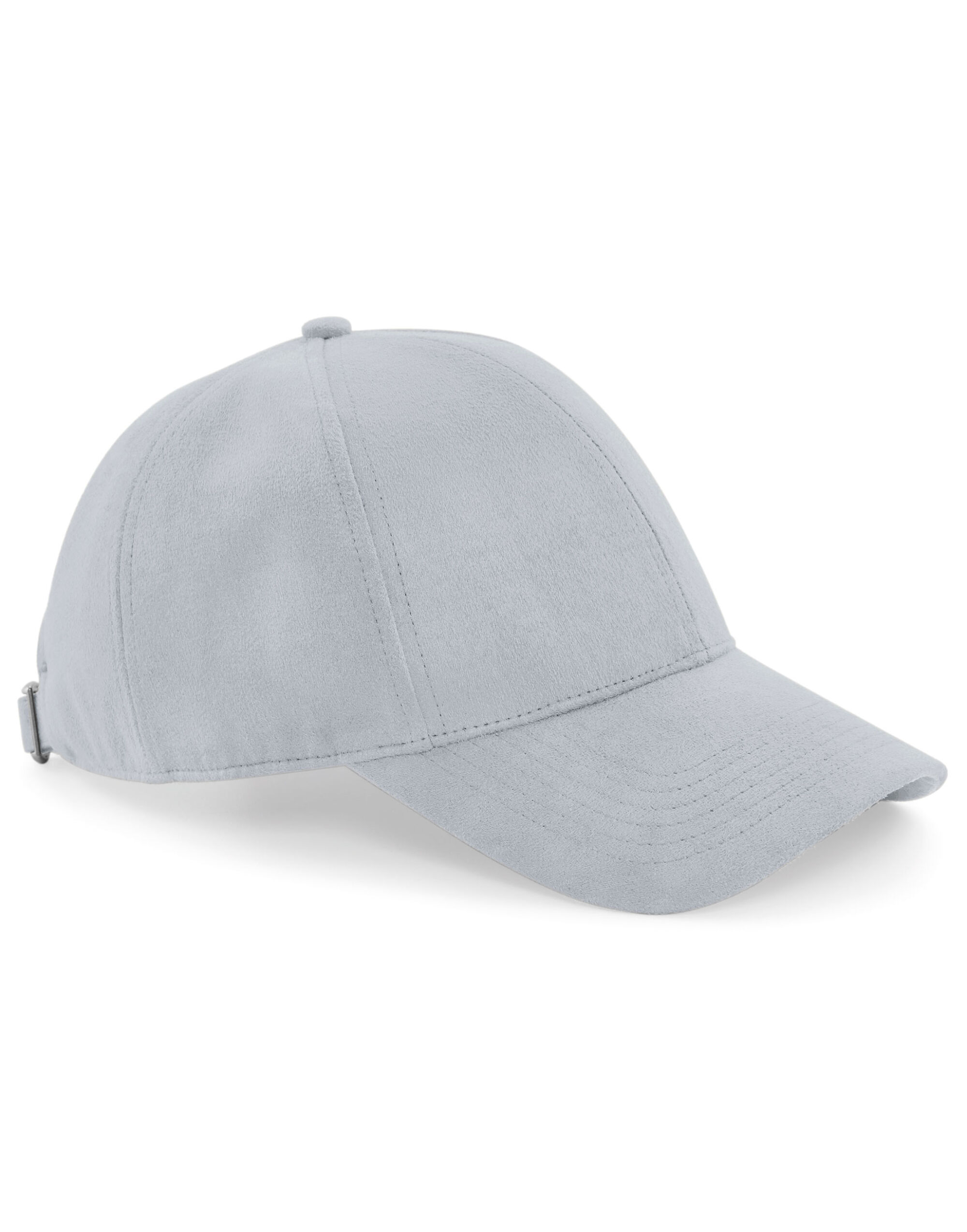 B656 Faux Suede 6 Panel Cap Light Grey