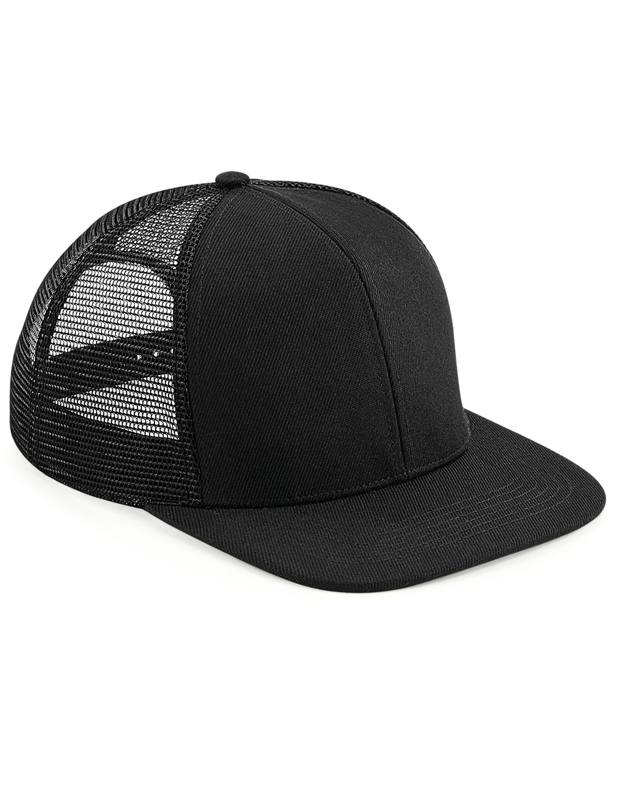 B664 Original Flat Peak 6 Panel Trucker Black/Black