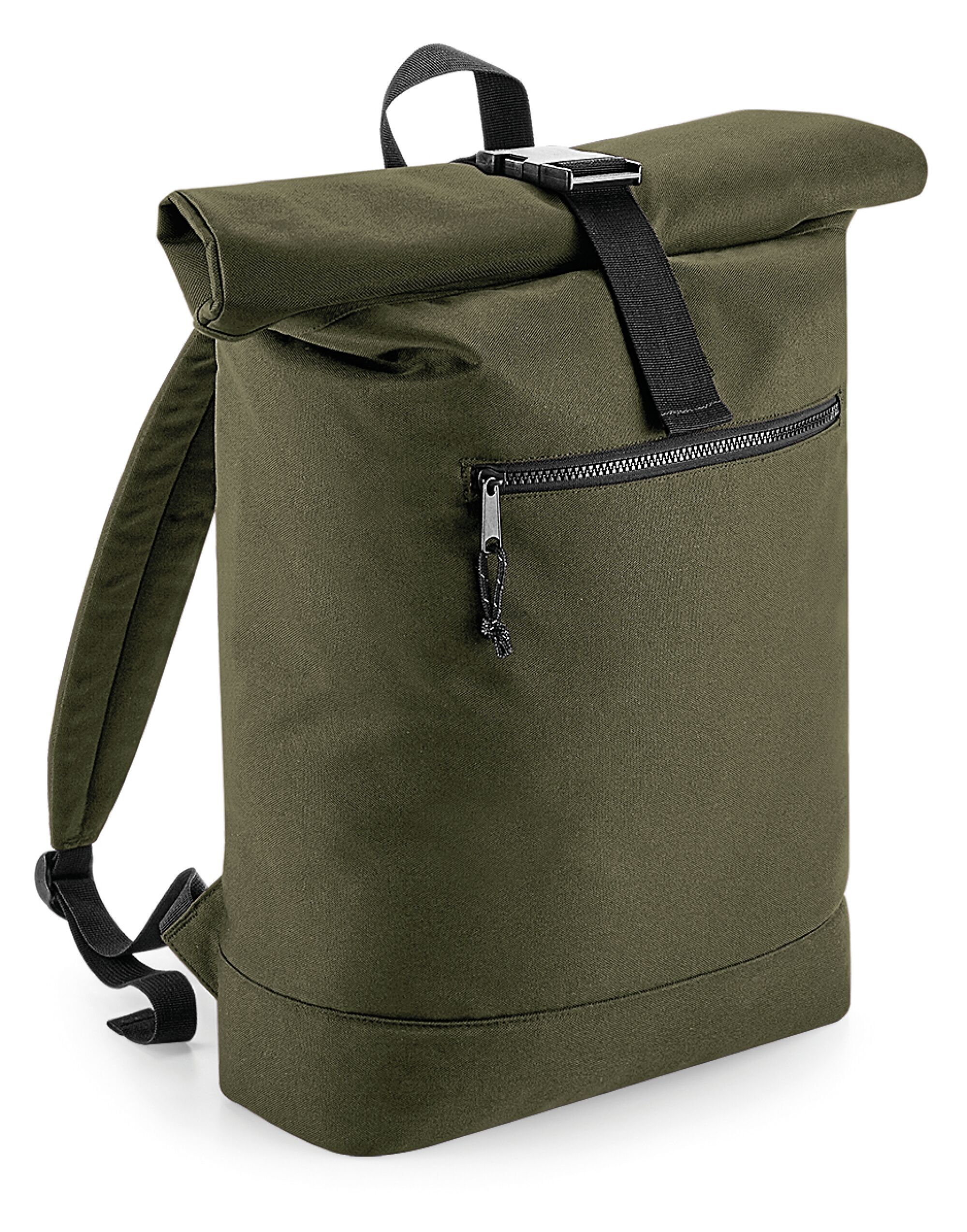 BG286 Recycled Roll-Top Backpack Military Green