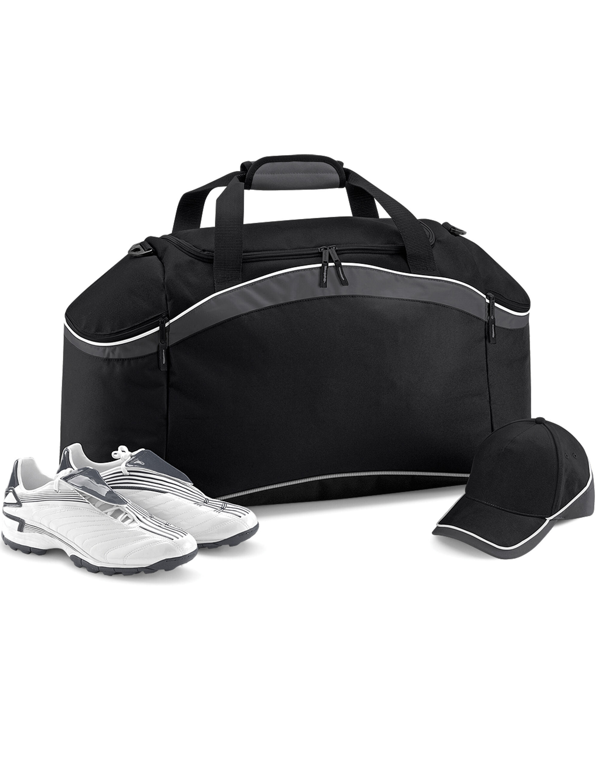 BG572 Teamwear Holdall Black/Graphite Grey/White