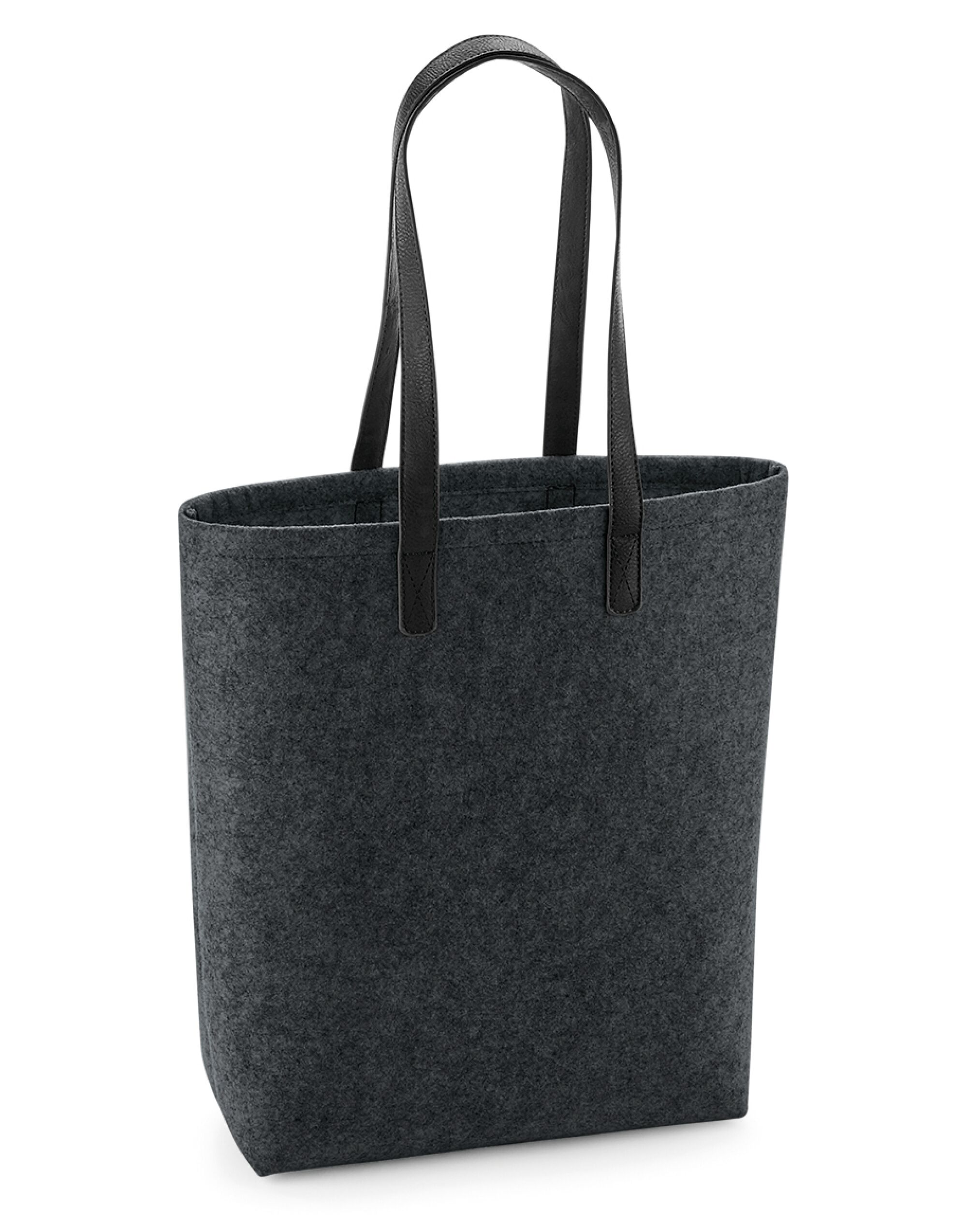 BG738 Premium Felt Tote Charcoal Melange/ Black