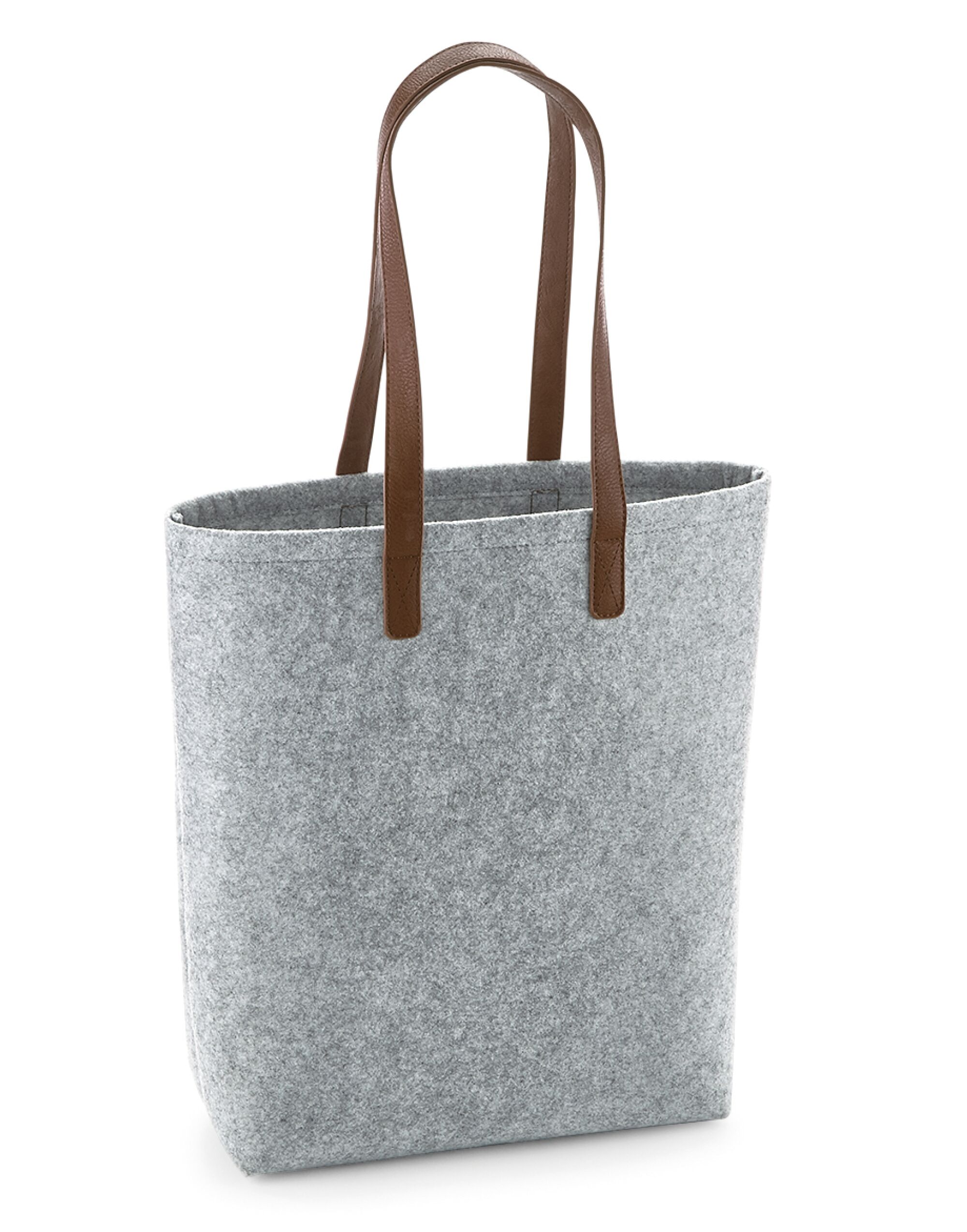 BG738 Premium Felt Tote Grey Melange/ Tan