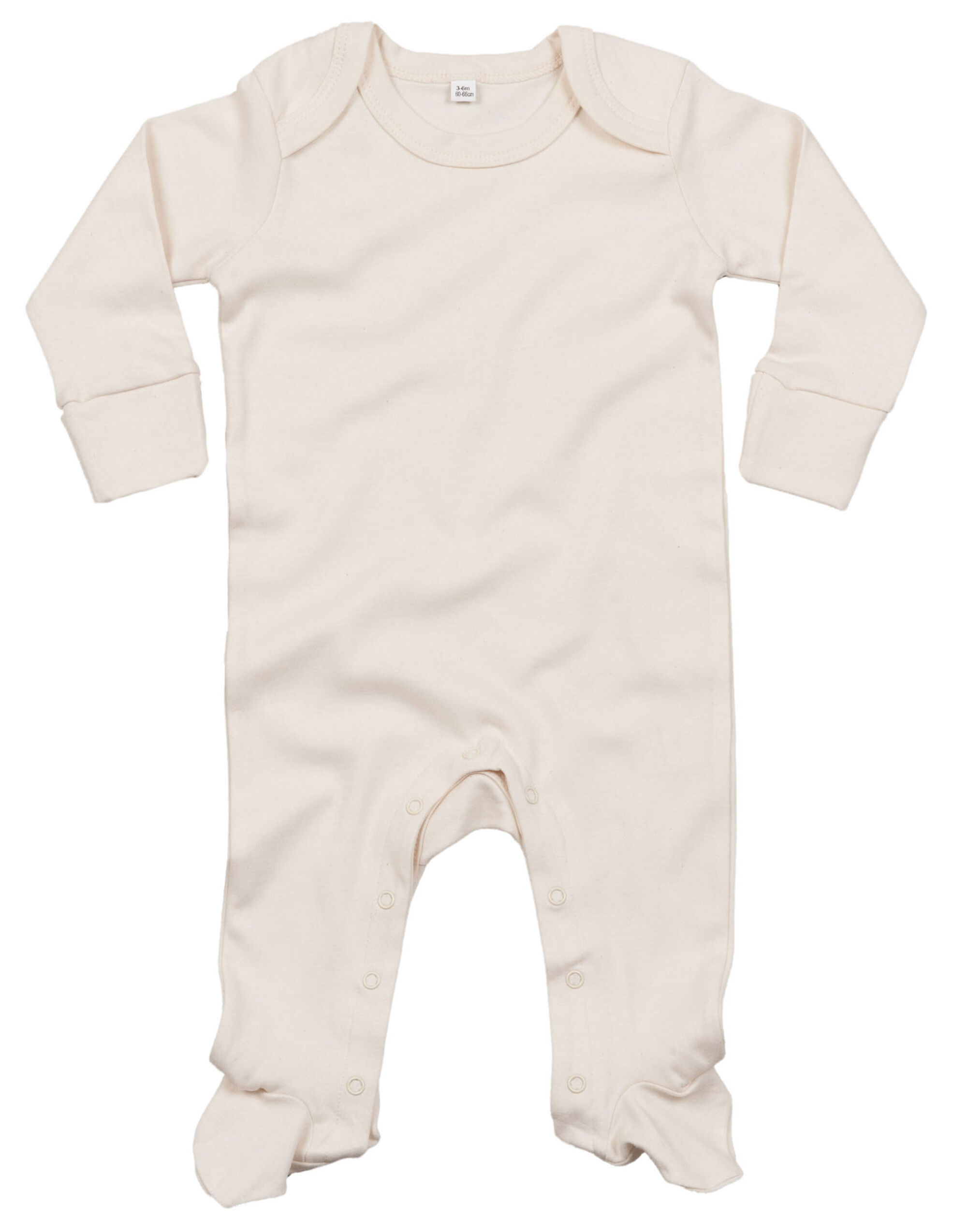 BZ35 Baby Sleepsuit with Scratch Mitts Organic Natural