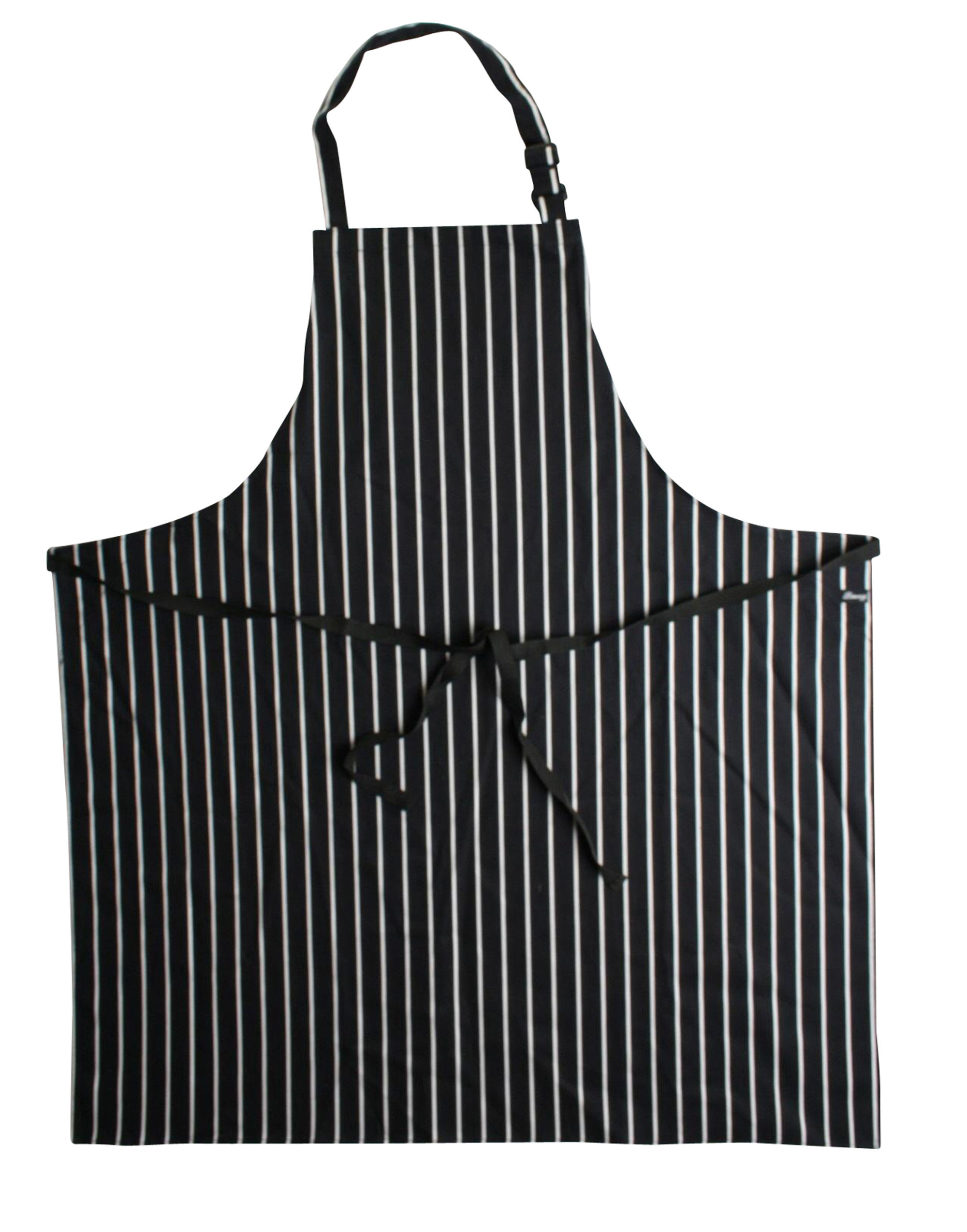 DP85 Large Cotton Striped Apron Black/White