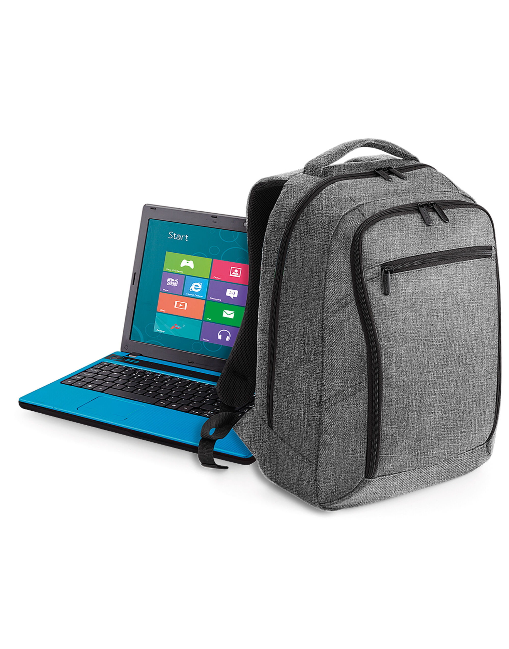 QD269 Executive Digital Backpack Grey Marl