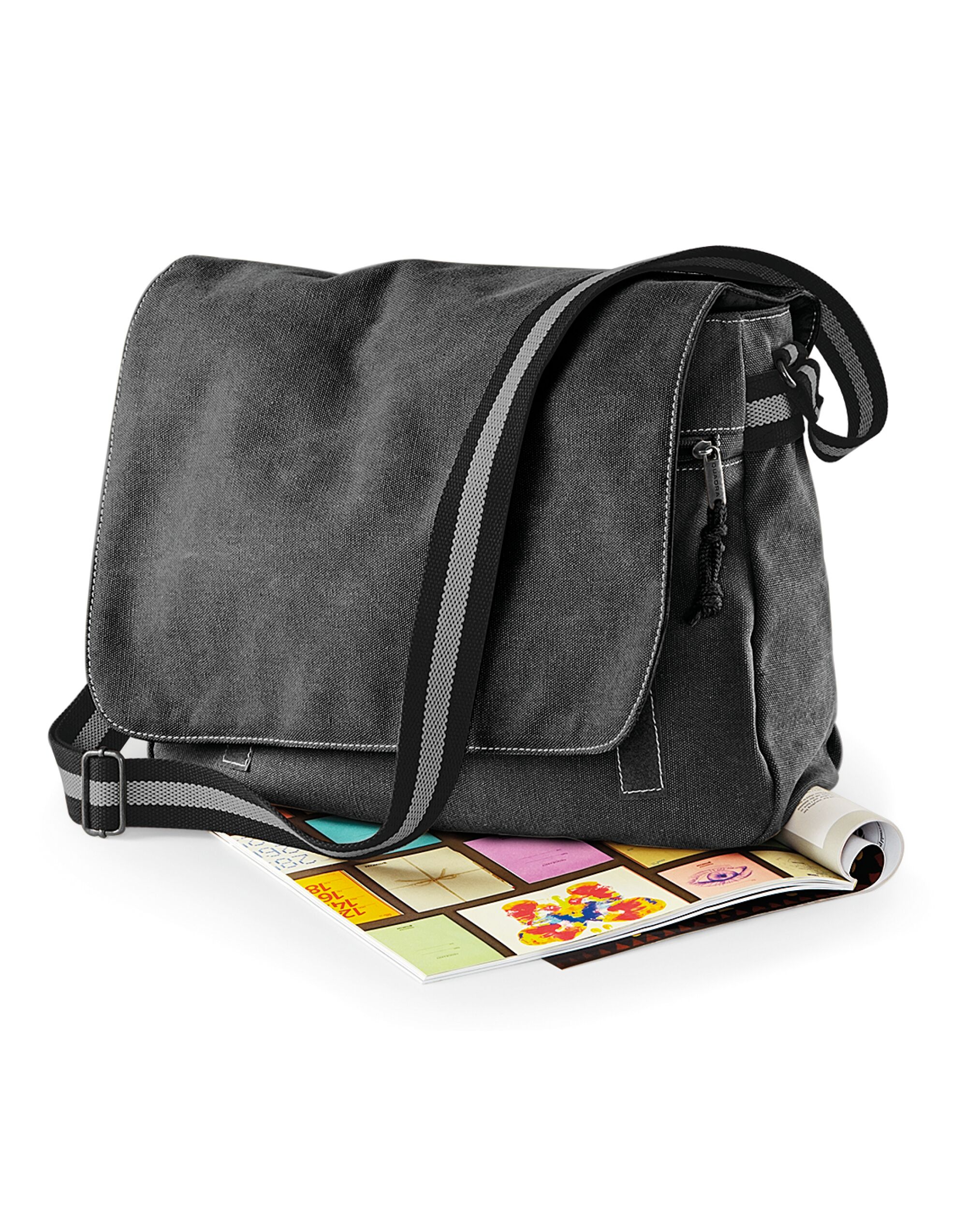 QD610 Vintage Canvas Despatch Bag Vintage Black