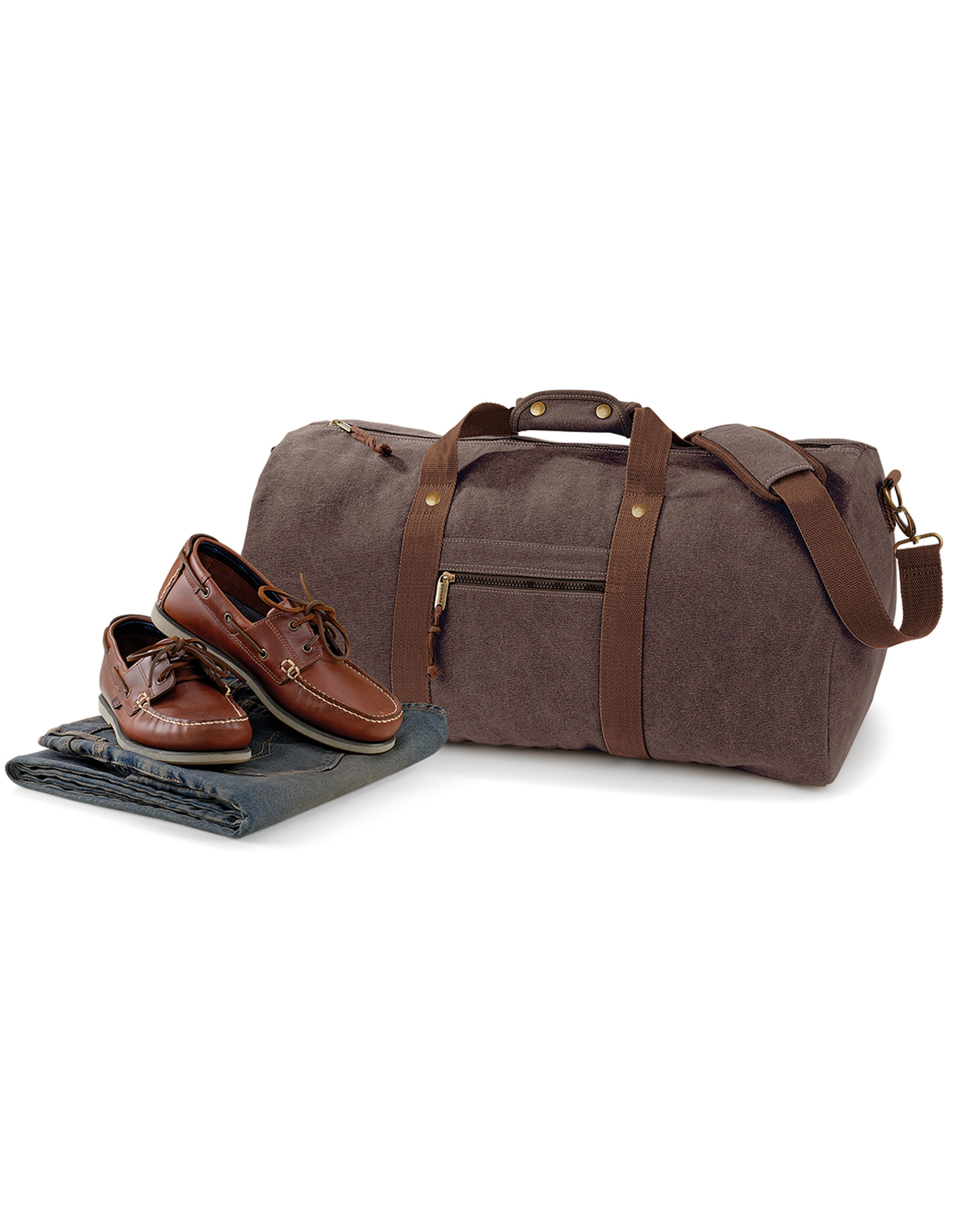 QD613 Vintage Canvas Holdall Vintage Brown