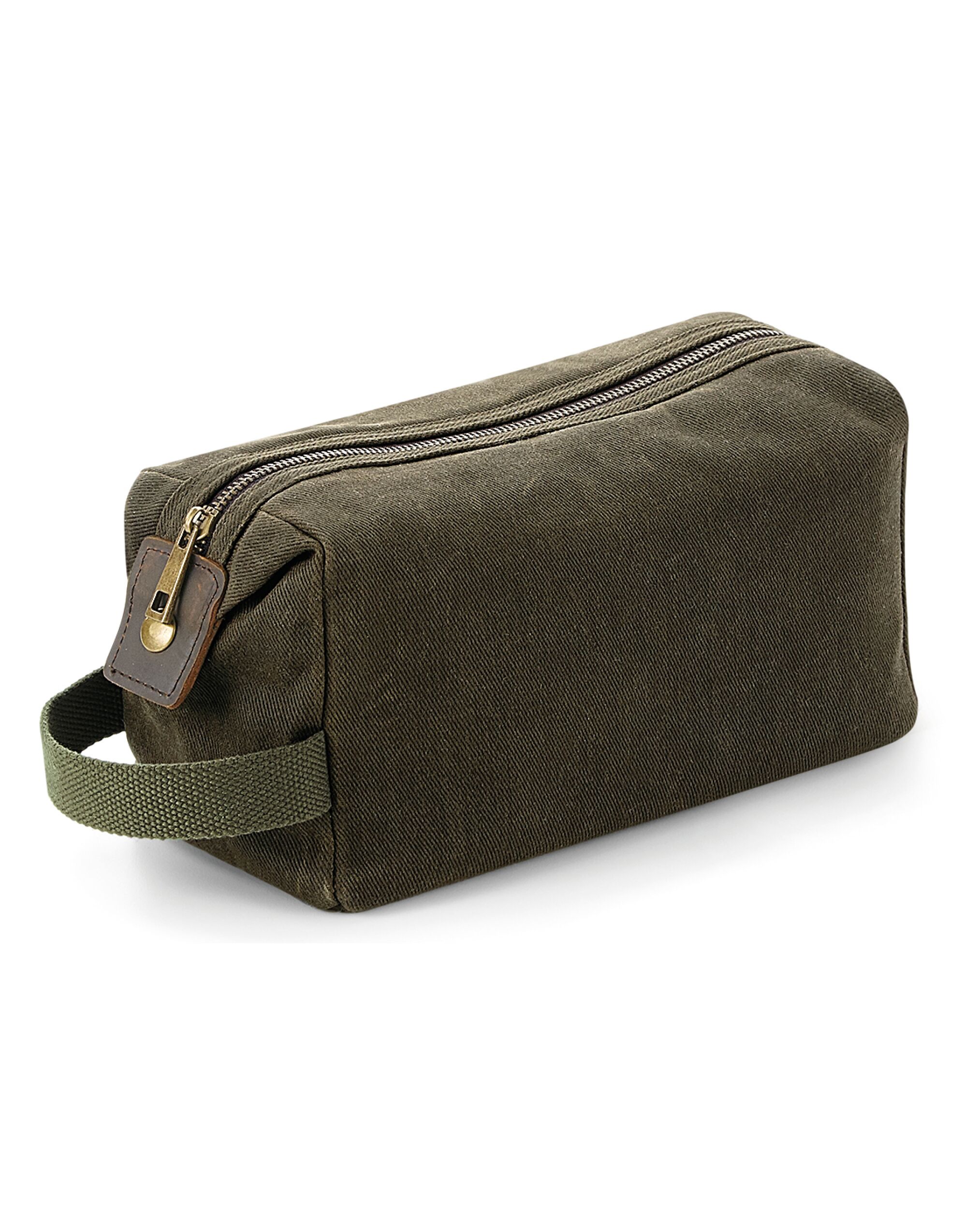 QD651 Heritage Waxed Canvas Wash Bag Olive Green