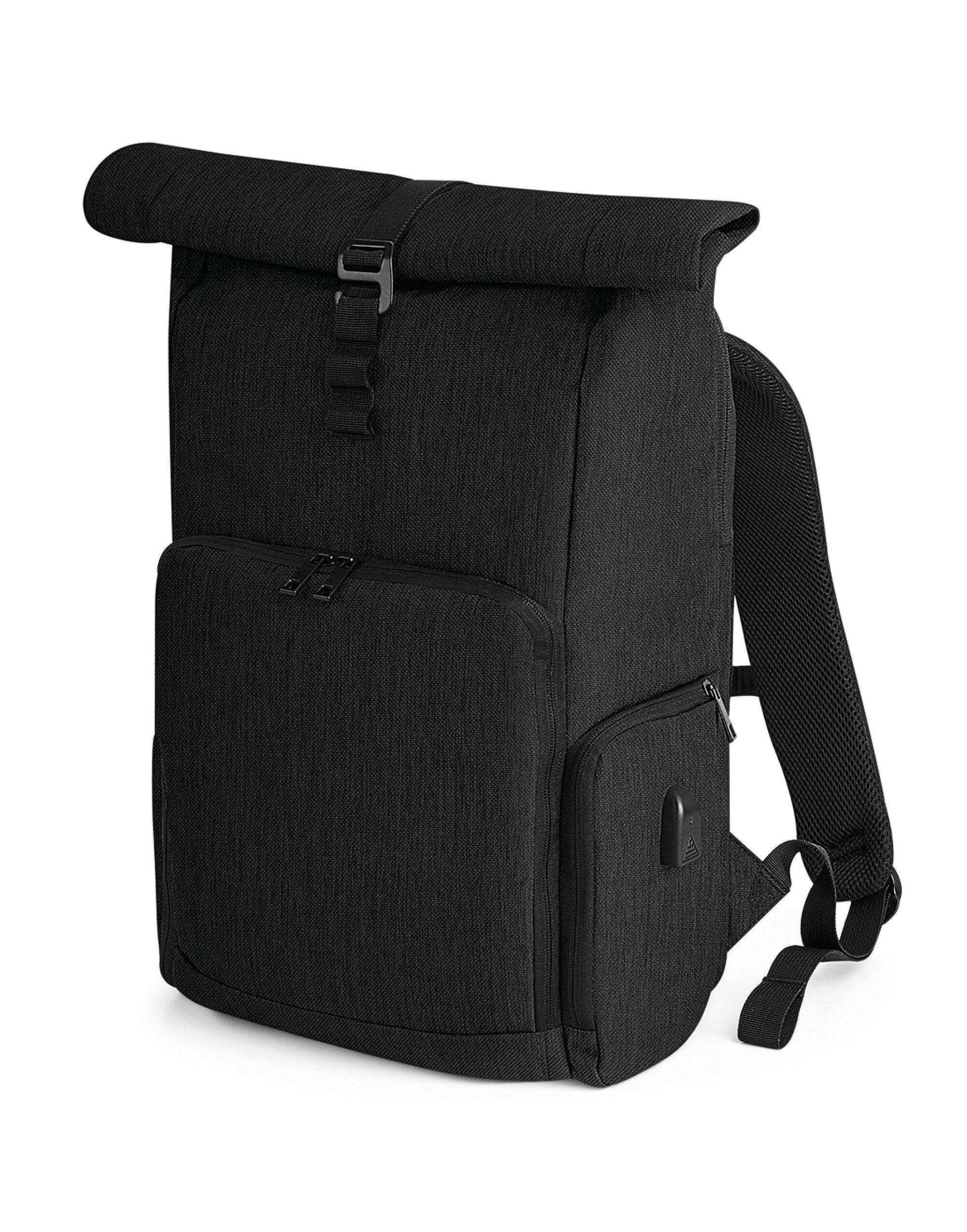 QD995 Q-Tech Charge Roll-Up Backpack Black