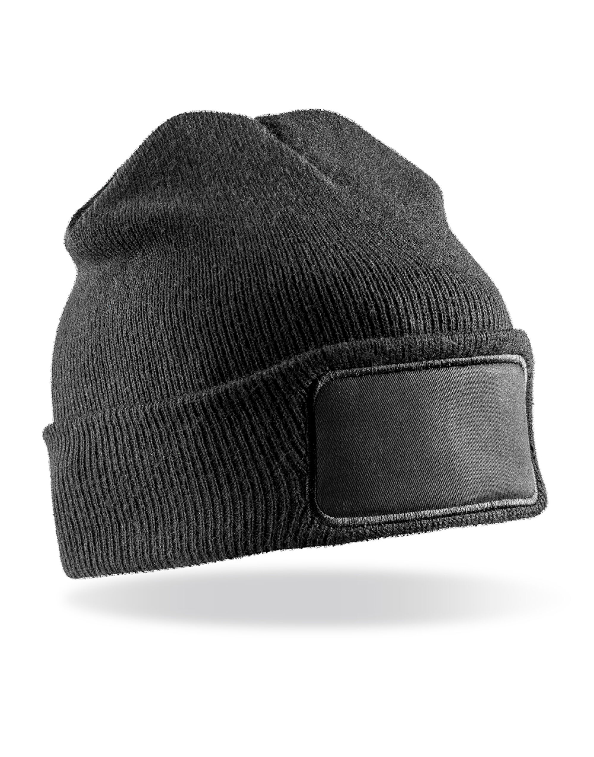 RC027X Double Knit Printers Beanie Black