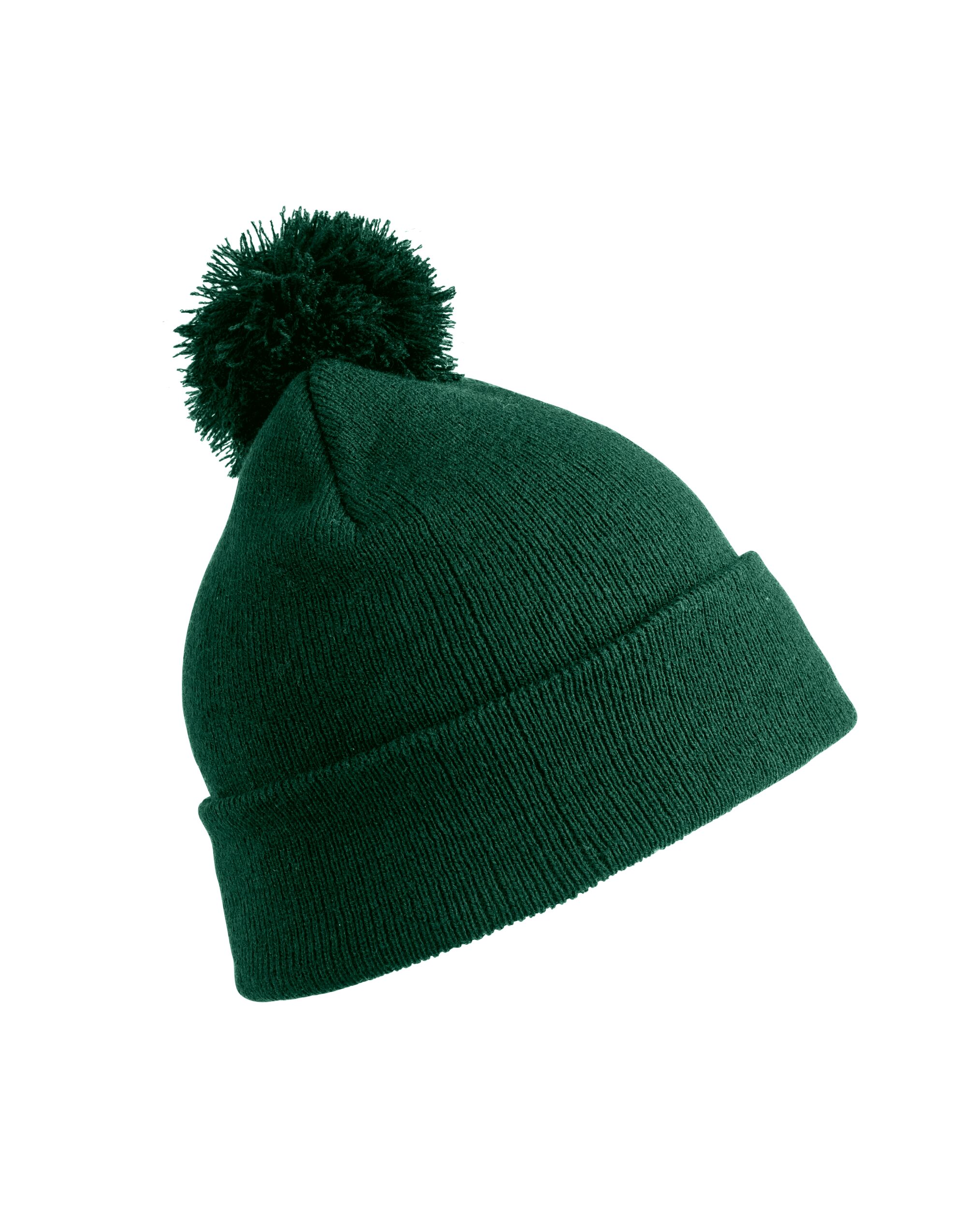 RC028J Junior Pom Pom Beanie Bottle Green