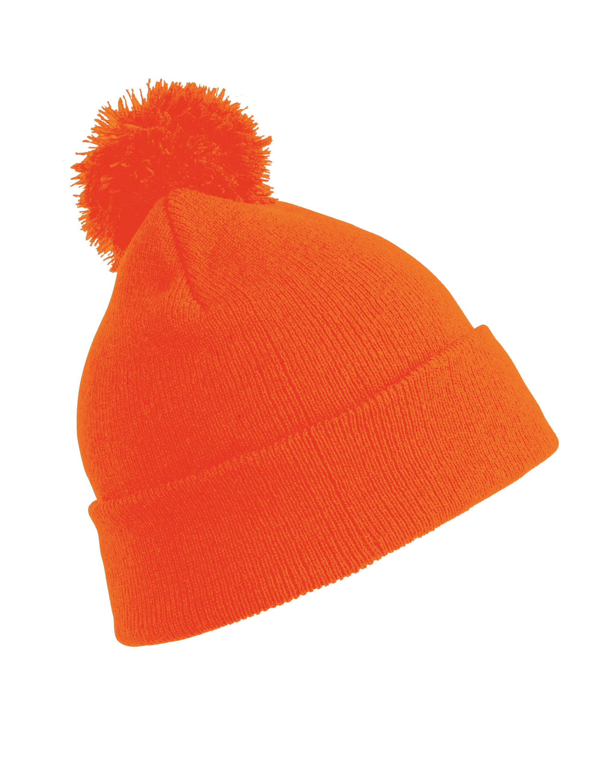 RC028J Junior Pom Pom Beanie Fluoresent Orange