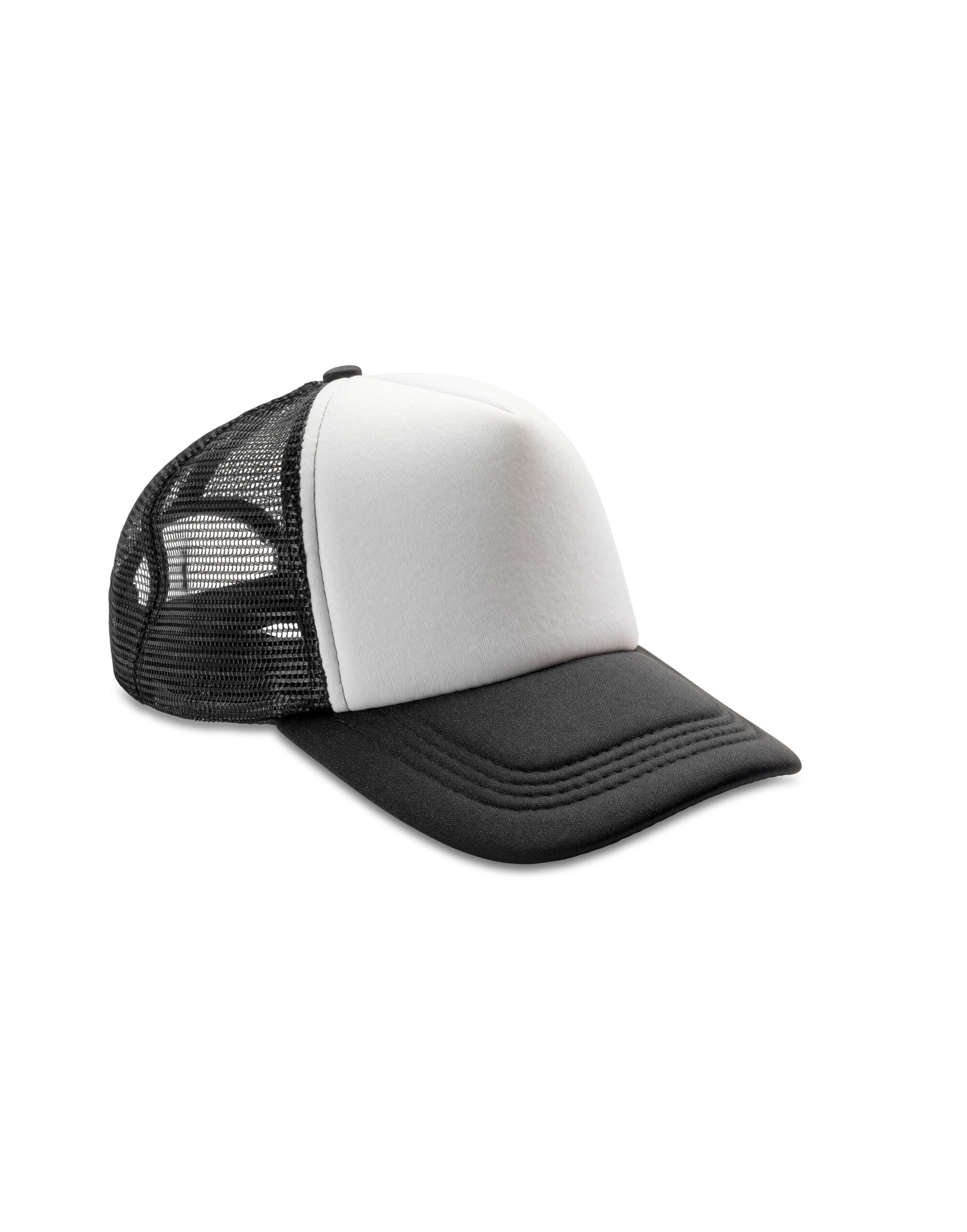 RC089X Detroit 1/2 Mesh Truckers Cap Black/White