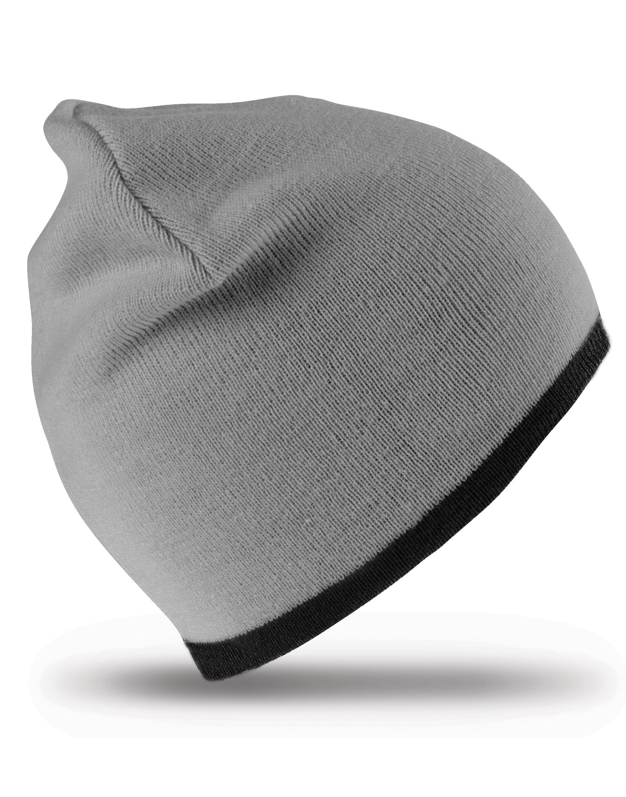 RC46 Soft Feel Cuffless Reversible Beanie Grey/Black