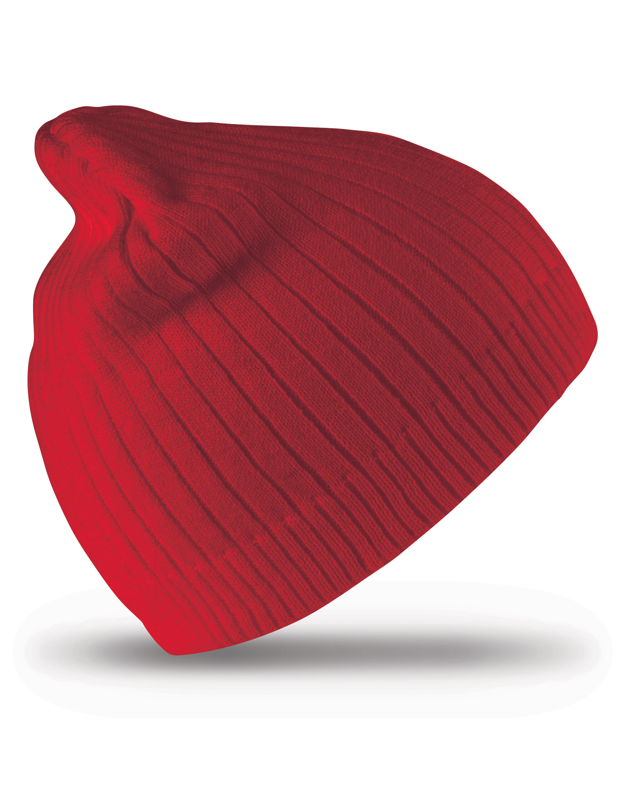 RC74 Double Knit Cotton Beanie Hat Red