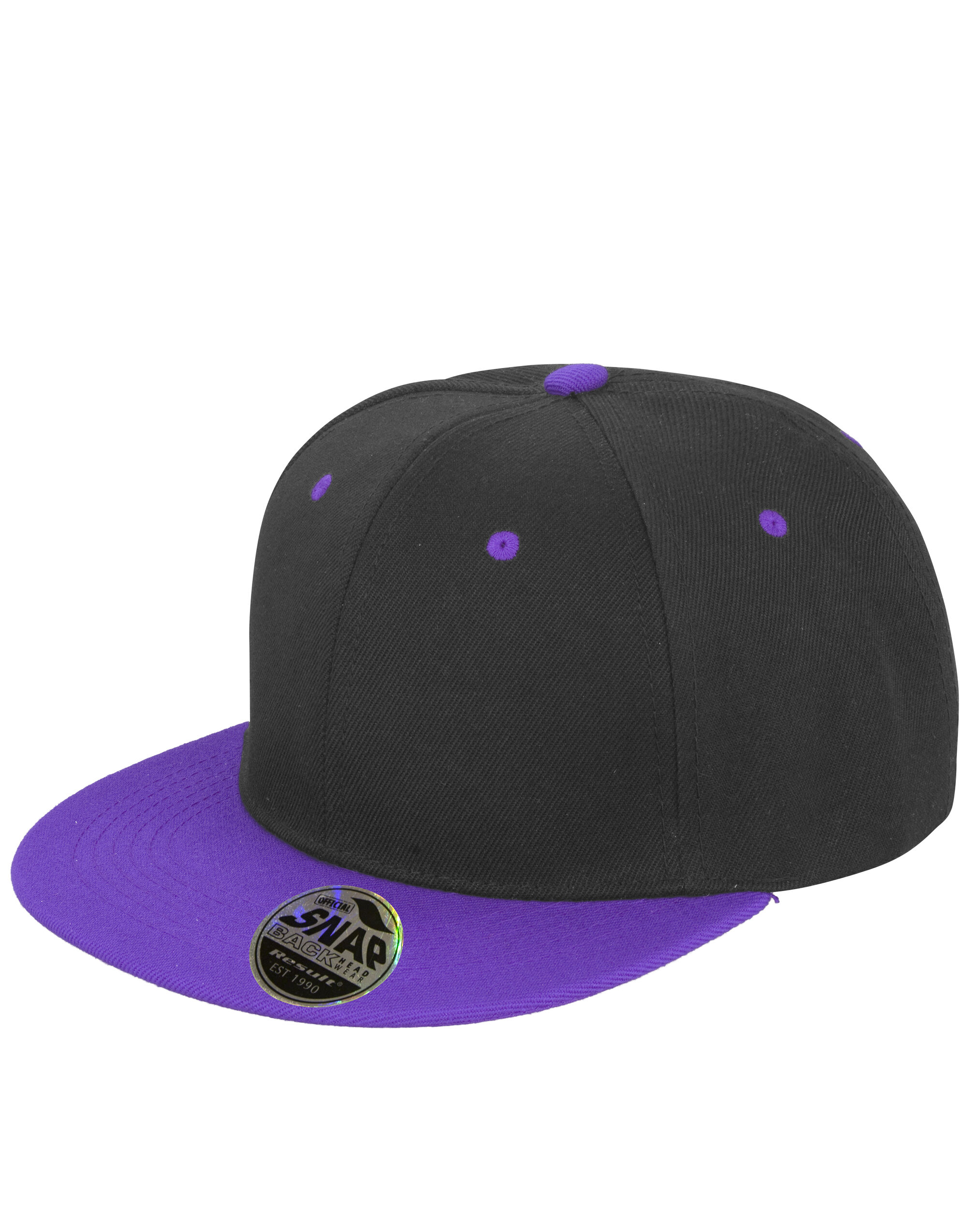 RC82X Bronx Original Flat Peak Snap Back Dual Colour Cap Black/Purple