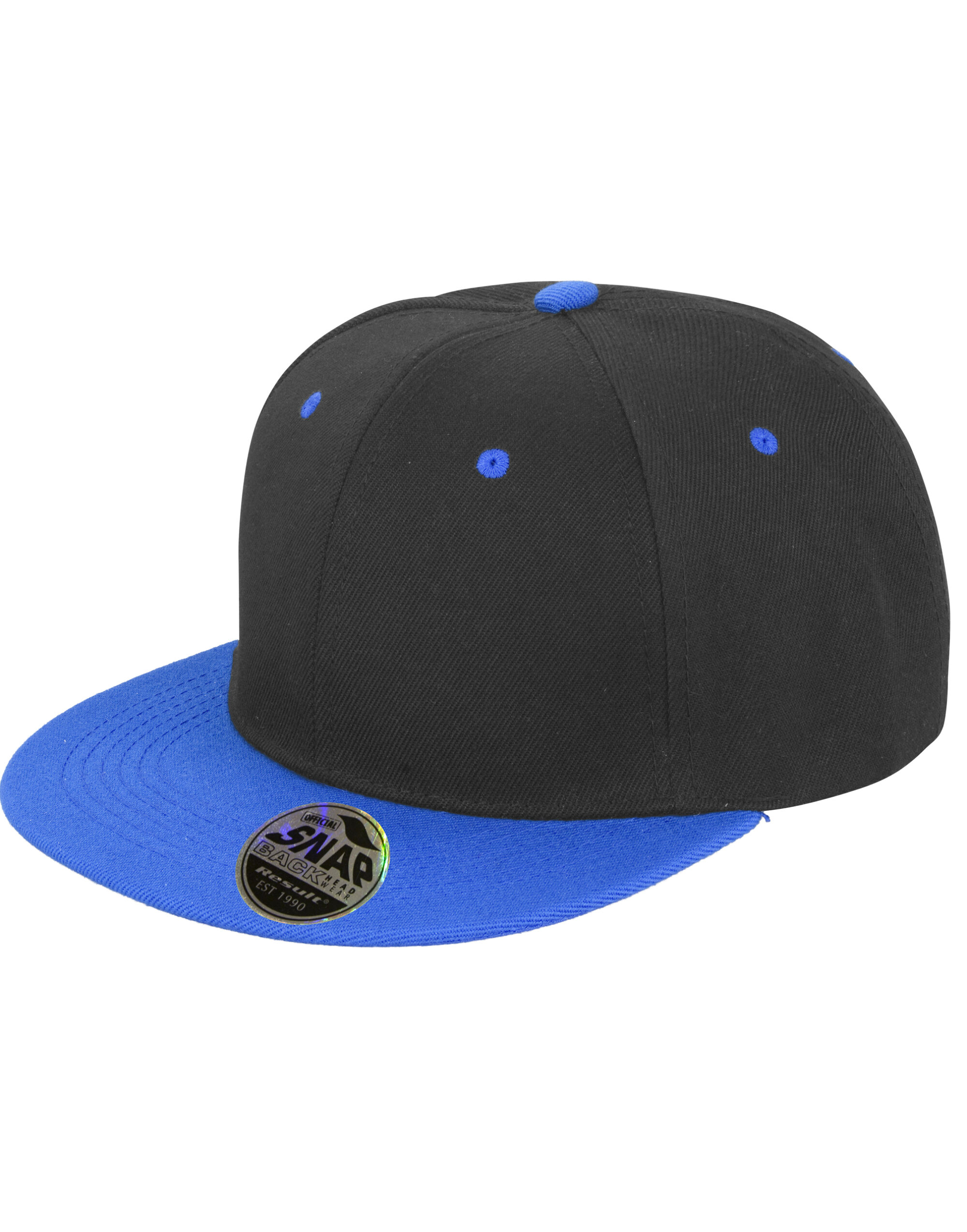 RC82X Bronx Original Flat Peak Snap Back Dual Colour Cap Black/ Azure Blue
