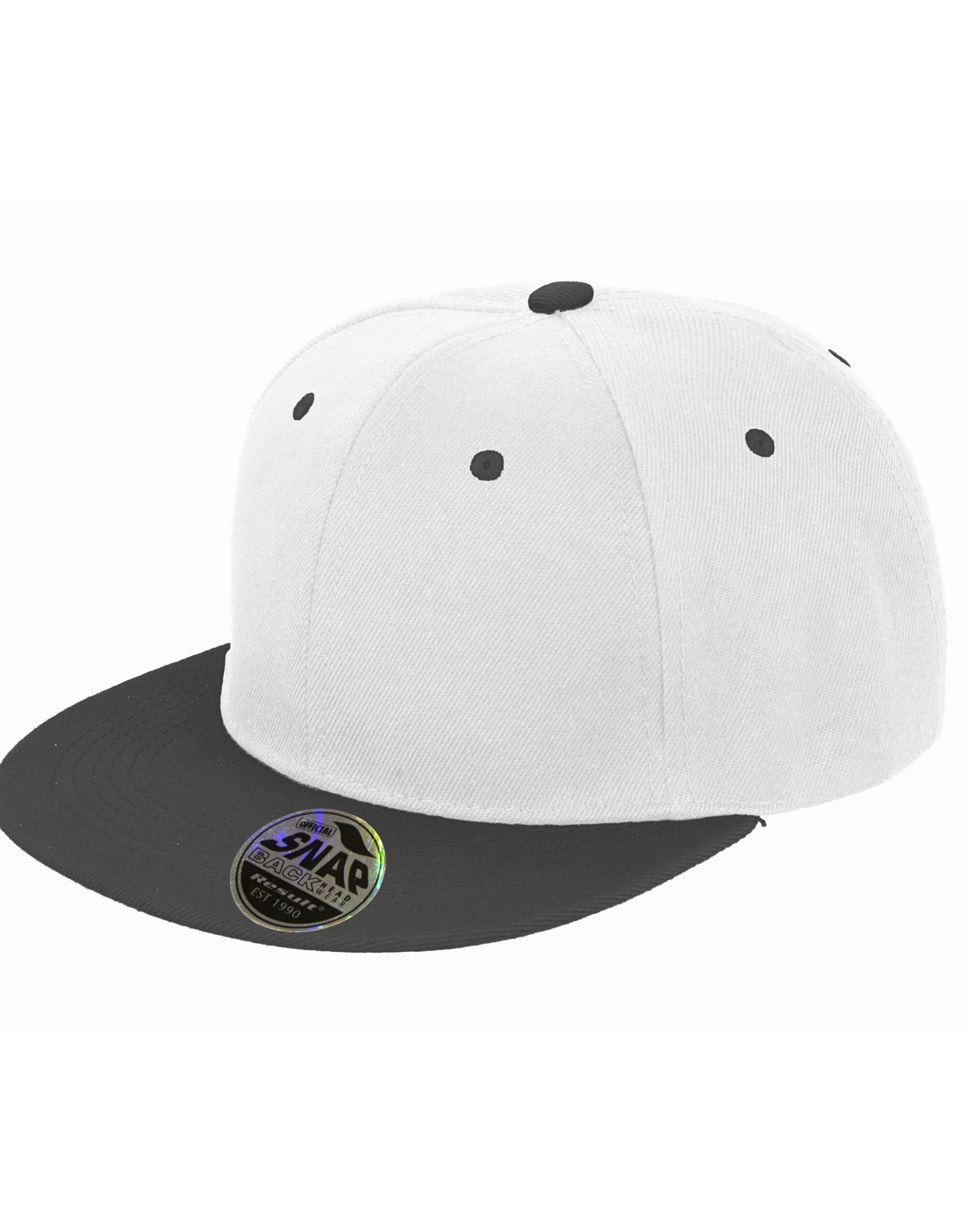 RC82X Bronx Original Flat Peak Snap Back Dual Colour Cap White/Black