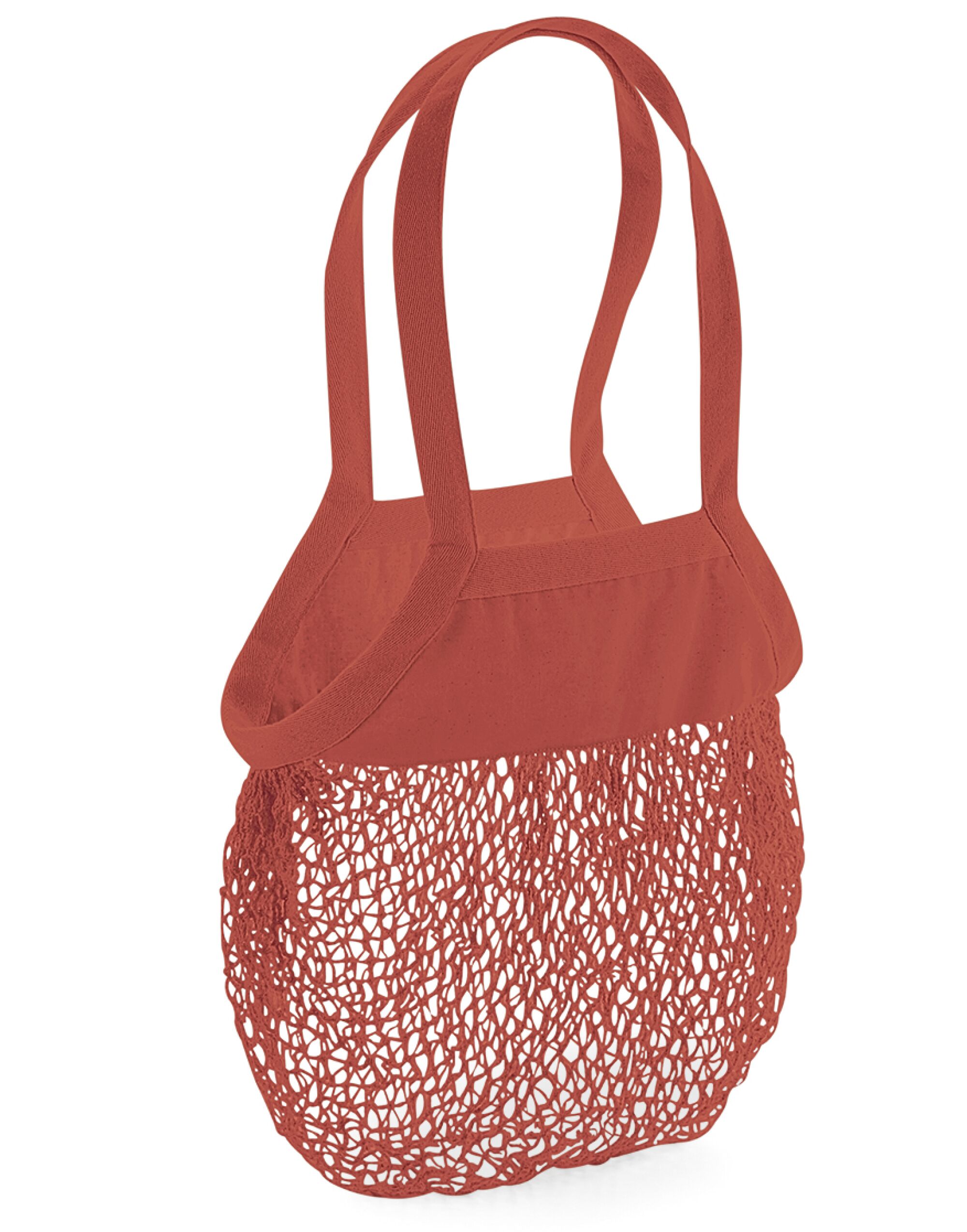 W150 Organic Cotton Mesh Grocery Bag Orange Rust