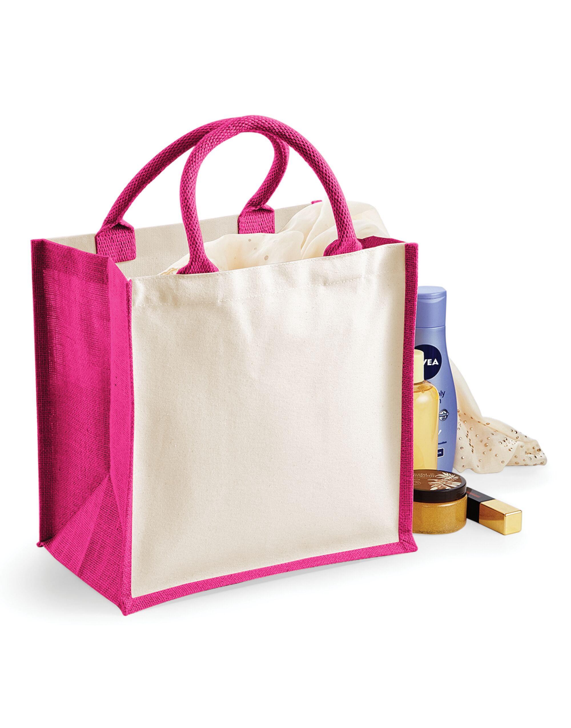 W421 Printers' Midi Jute bag Fuchsia