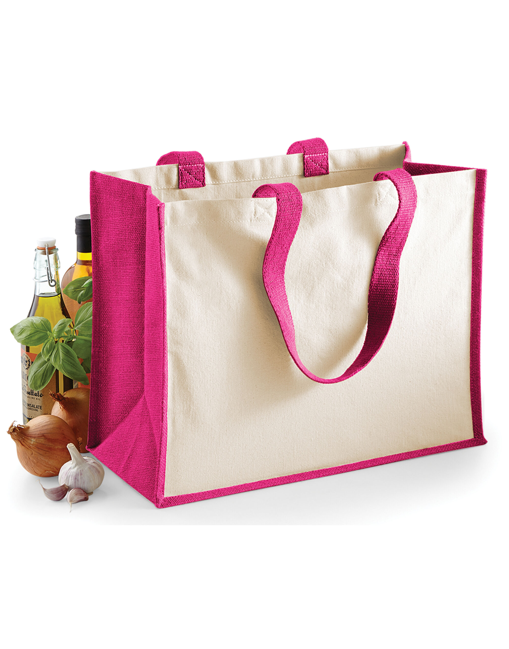 W422 Printers' Jute Classic Shopper Fuchsia