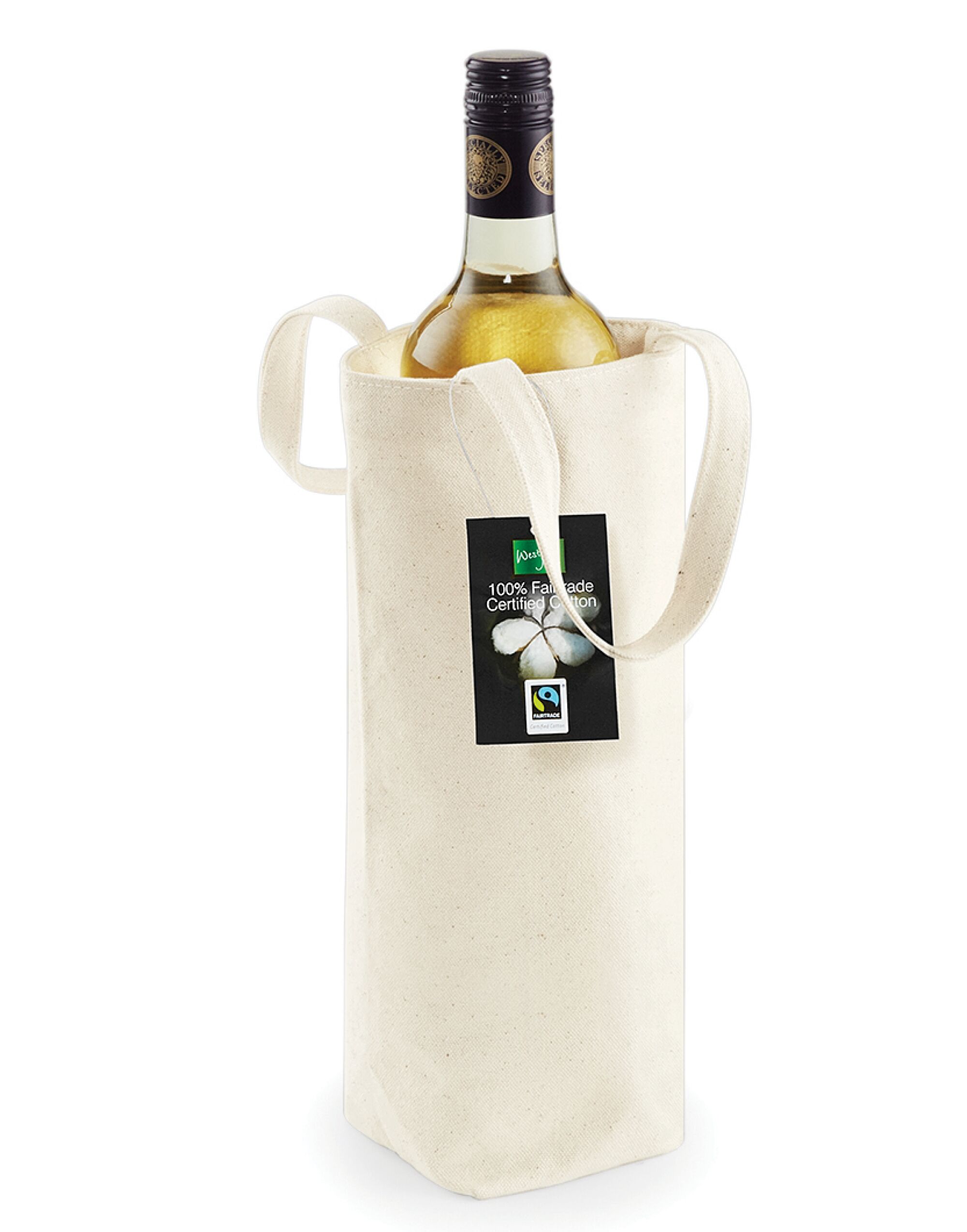 W620 Fairtrade Cotton Bottle Bag Natural