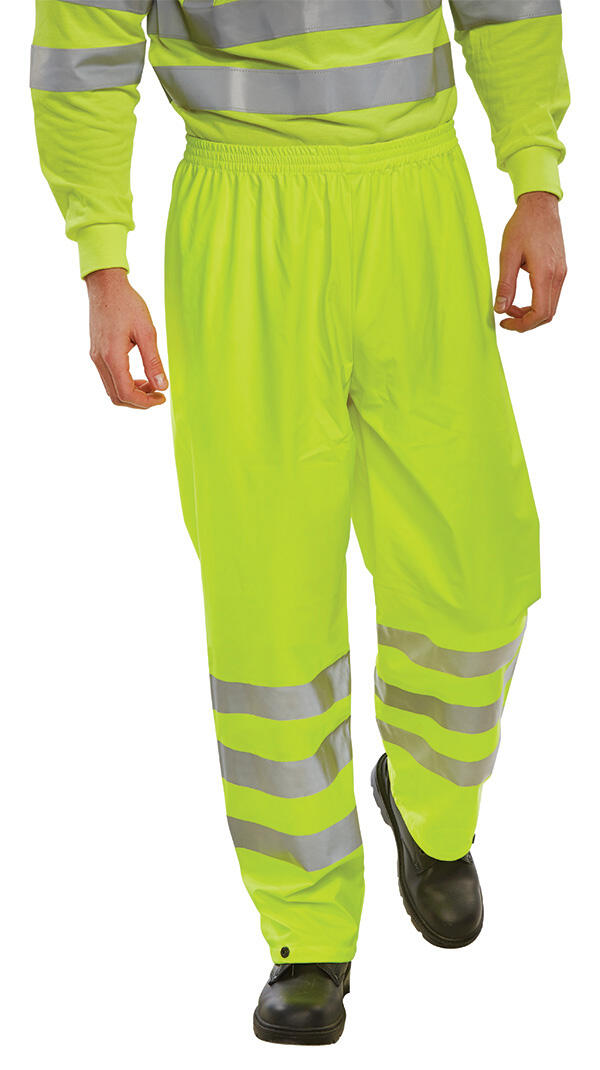Beeswift Hi-Vis Pu Overtrousers Saturn Yellow