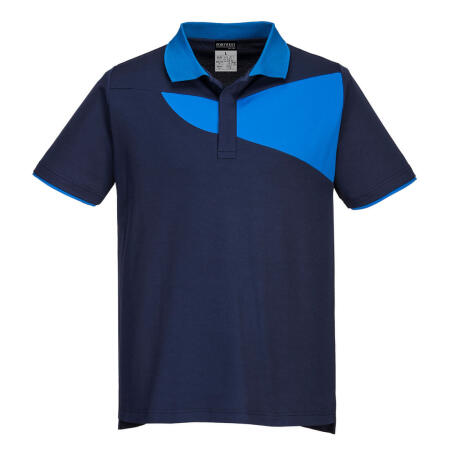 PW210 Two Tone Polo Shirt S/S Navy/Royal