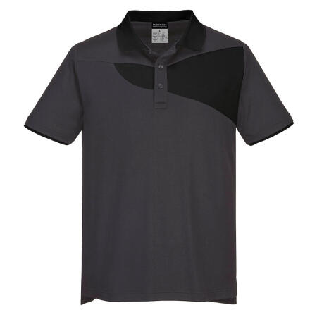 Portwest PW210 Two Tone Polo Shirt S/S Zoom Grey/Black