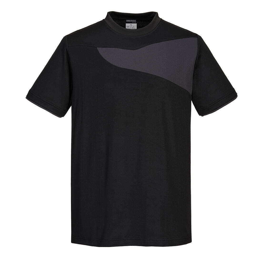Portwest PW211 PW2 Cotton Comfort T-Shirt S/S Black/Zoom Grey