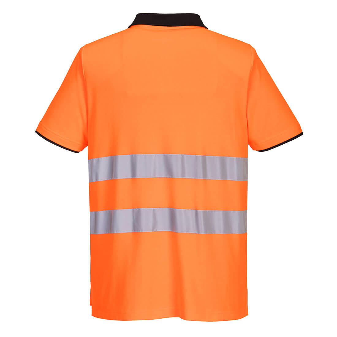PW212 PW2 Hi-Vis Cotton Comfort Polo Shirt S/S Orange/Black - Image 2