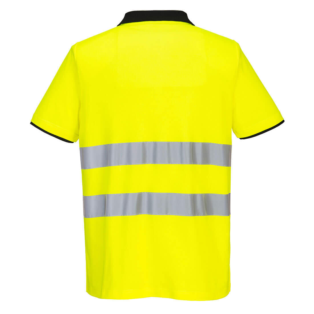 PW212 PW2 Hi-Vis Cotton Comfort Polo Shirt S/S Yellow/Black - Image 2