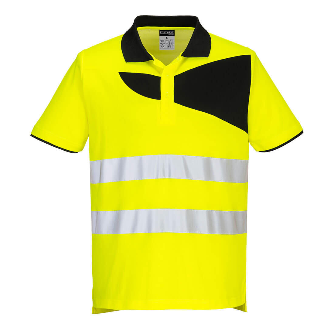 Portwest PW212 PW2 Hi-Vis Cotton Comfort Polo Shirt S/S Yellow/Black