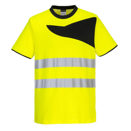 Portwest PW213 PW2 Hi-Vis Cotton Comfort T-Shirt S/S  Yellow/Black