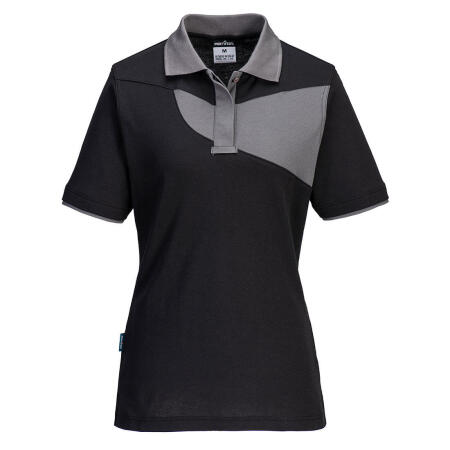 Portwest PW219 PW2 Women's Polo Shirt S/S Black/Zoom Grey