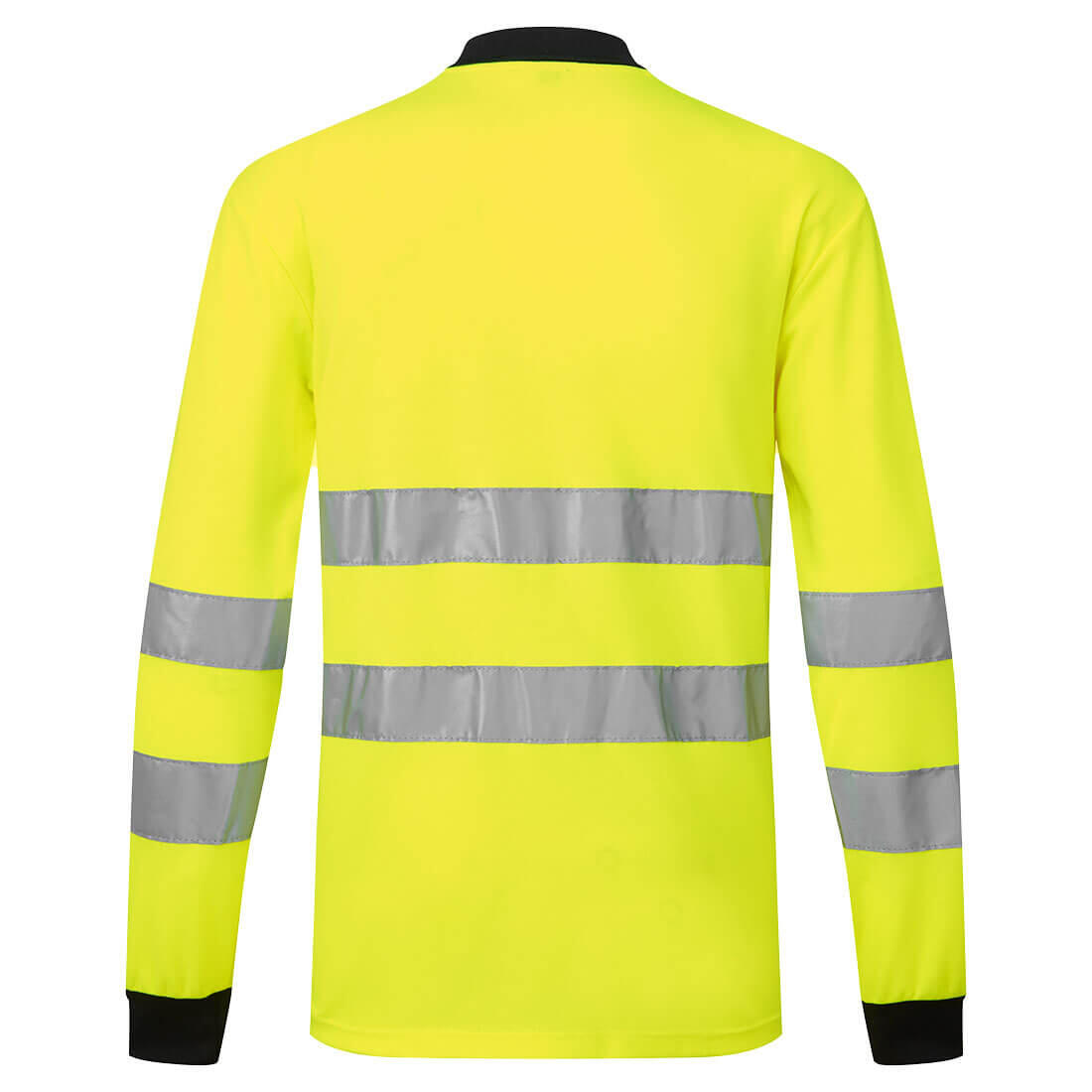 PW220 PW2 Hi-Vis Polo Shirt L/S Yellow/Black - Image 2