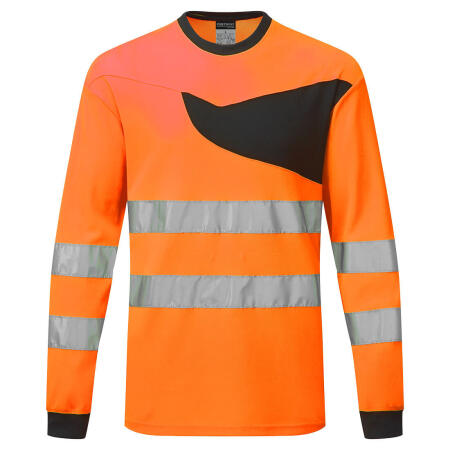 Portwest PW221 PW2 Hi-Vis T-Shirt L/S Orange/Black