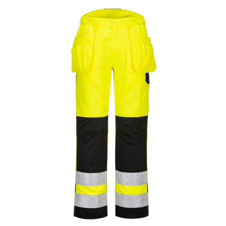 Portwest PW242 PW2 Hi-Vis Holster Pocket Trousers Yellow/Black