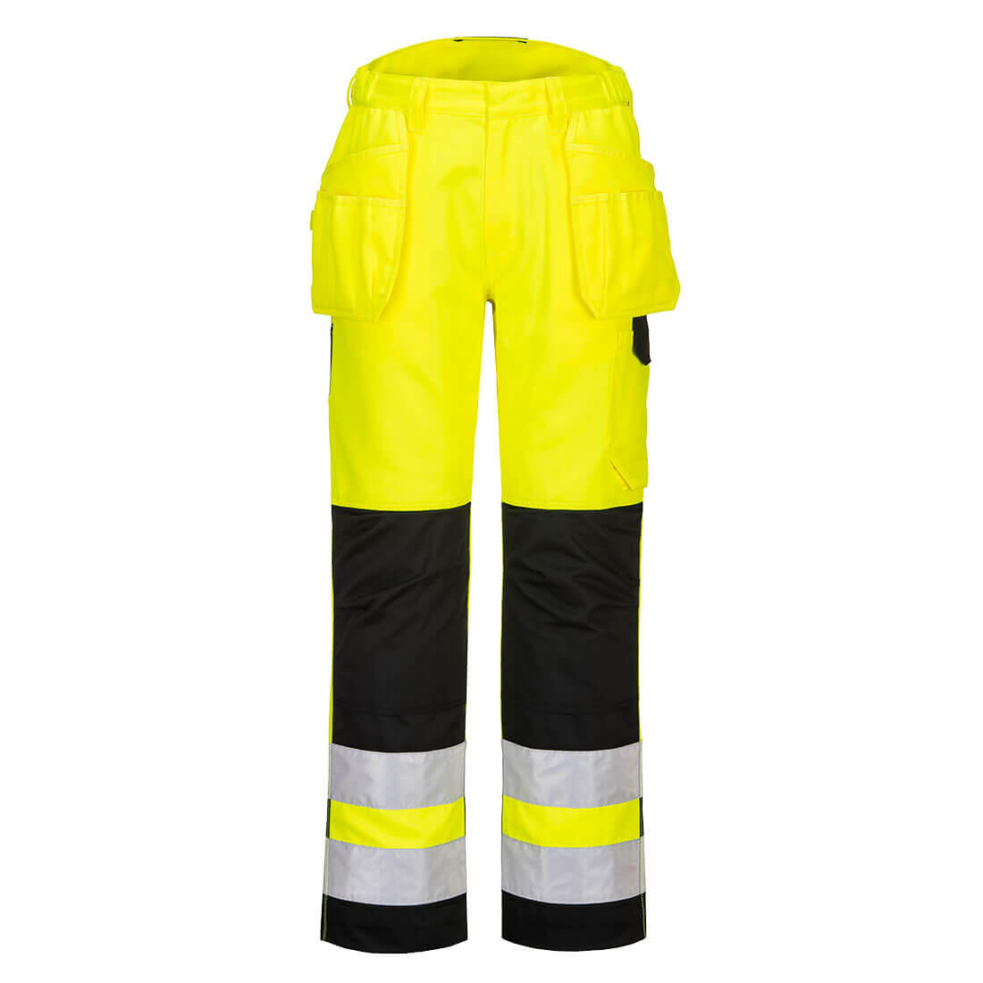 Portwest PW242 PW2 Hi-Vis Holster Pocket Trousers Yellow/Black